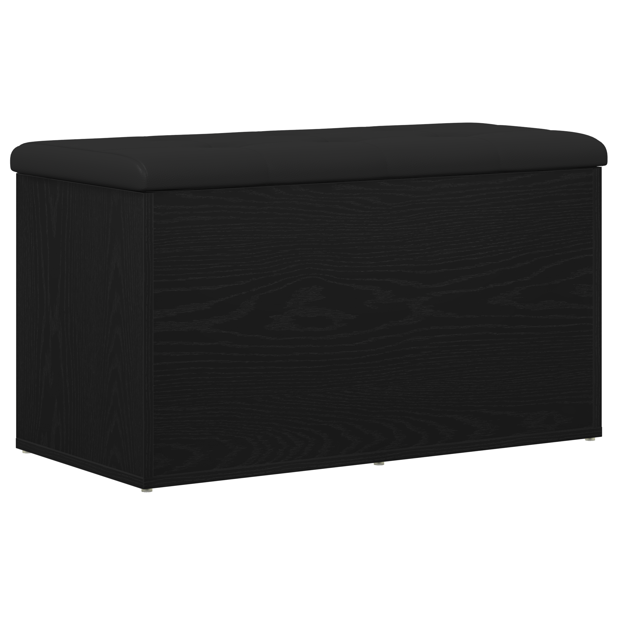 Storage Bench Black Oak 80x40x45 cm Engineered Wood - Image 2