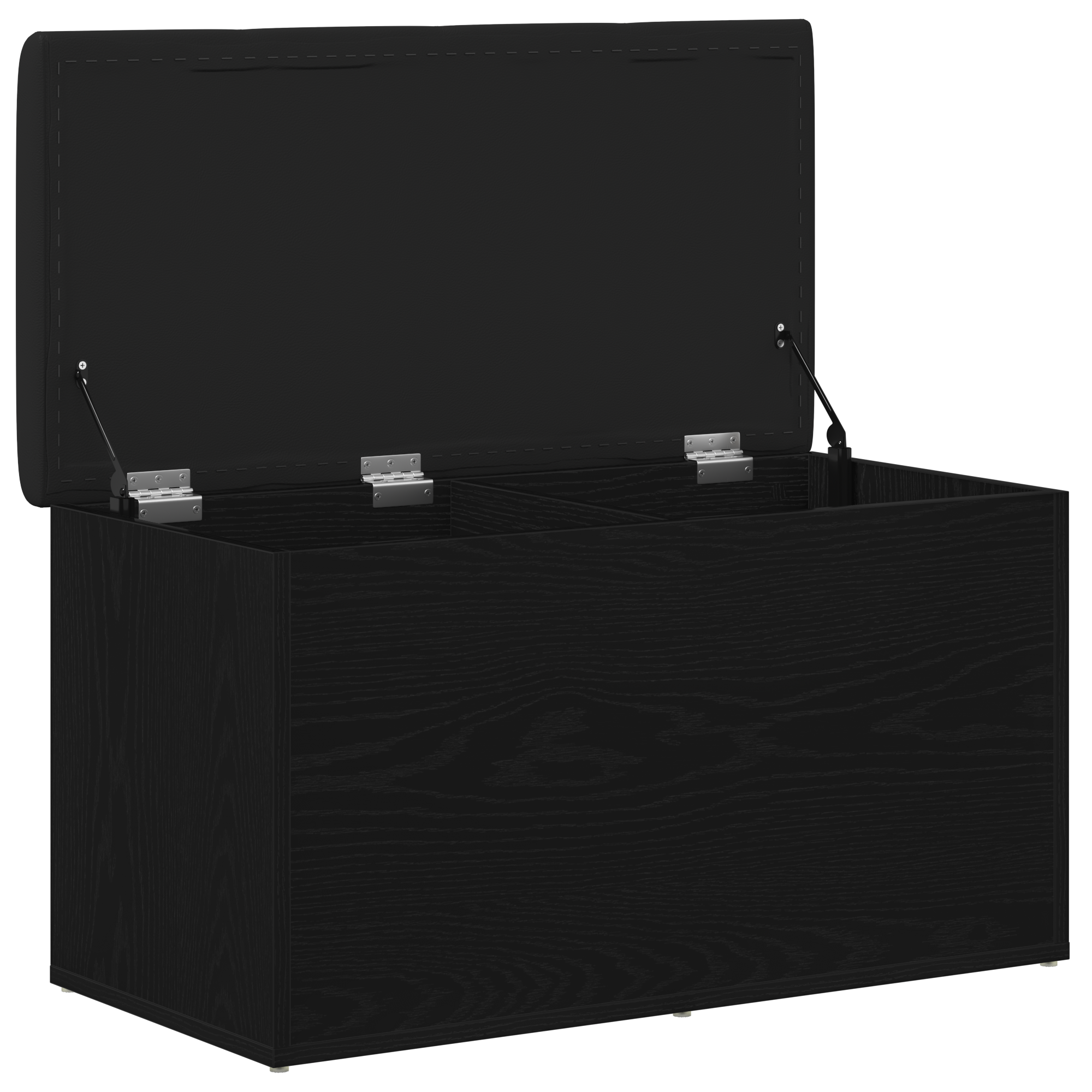 Storage Bench Black Oak 80x40x45 cm Engineered Wood - Image 5