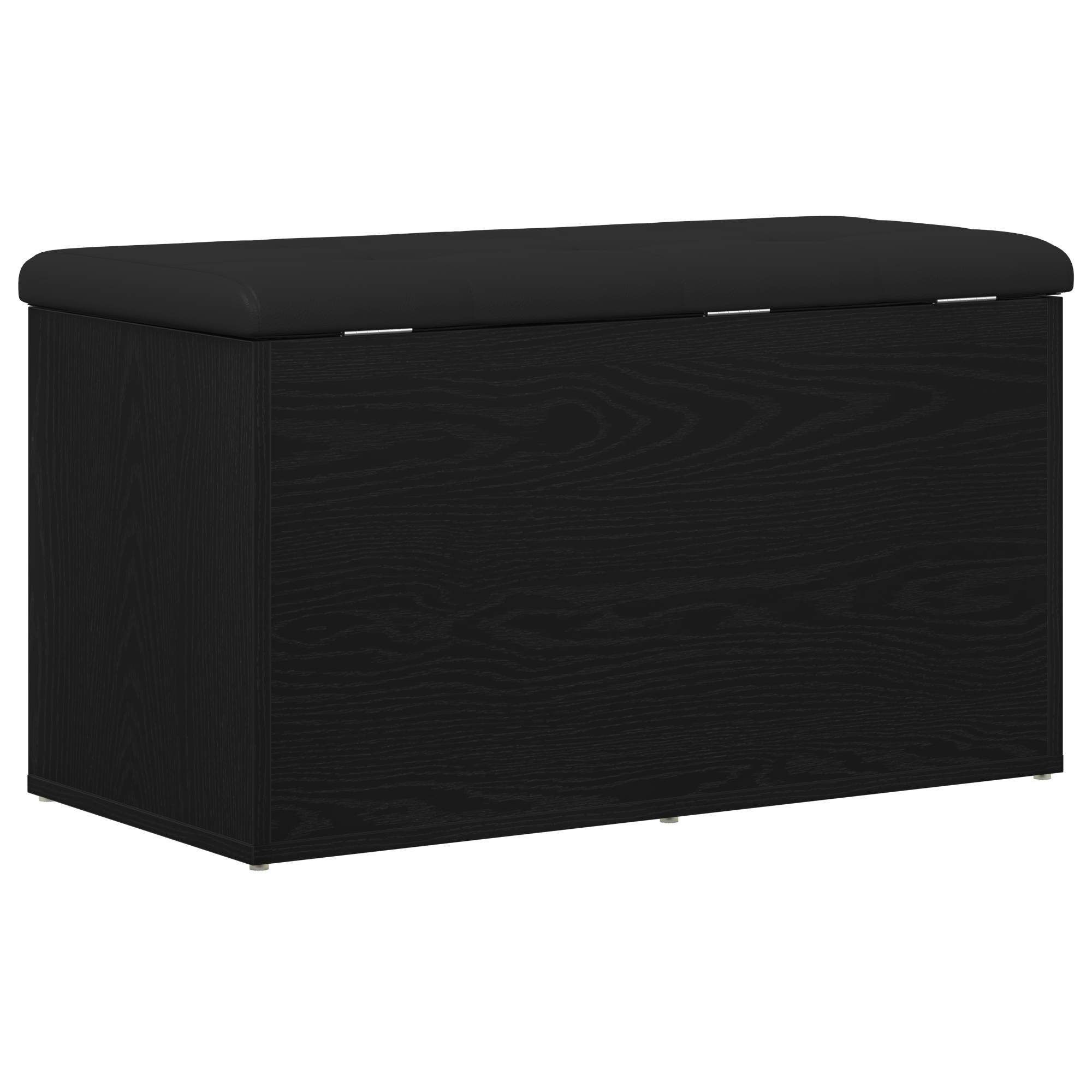 Storage Bench Black Oak 80x40x45 cm Engineered Wood - Image 8
