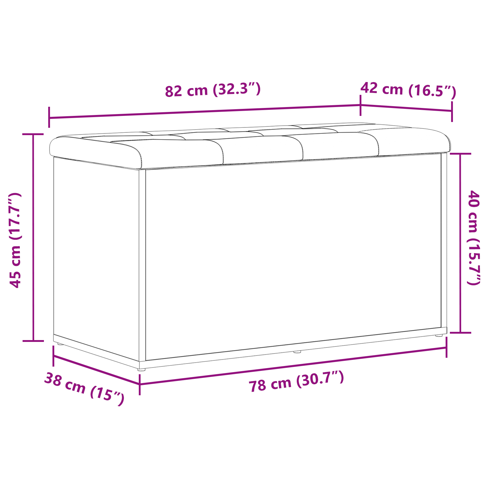 Storage Bench Black Oak 80x40x45 cm Engineered Wood - Image 10