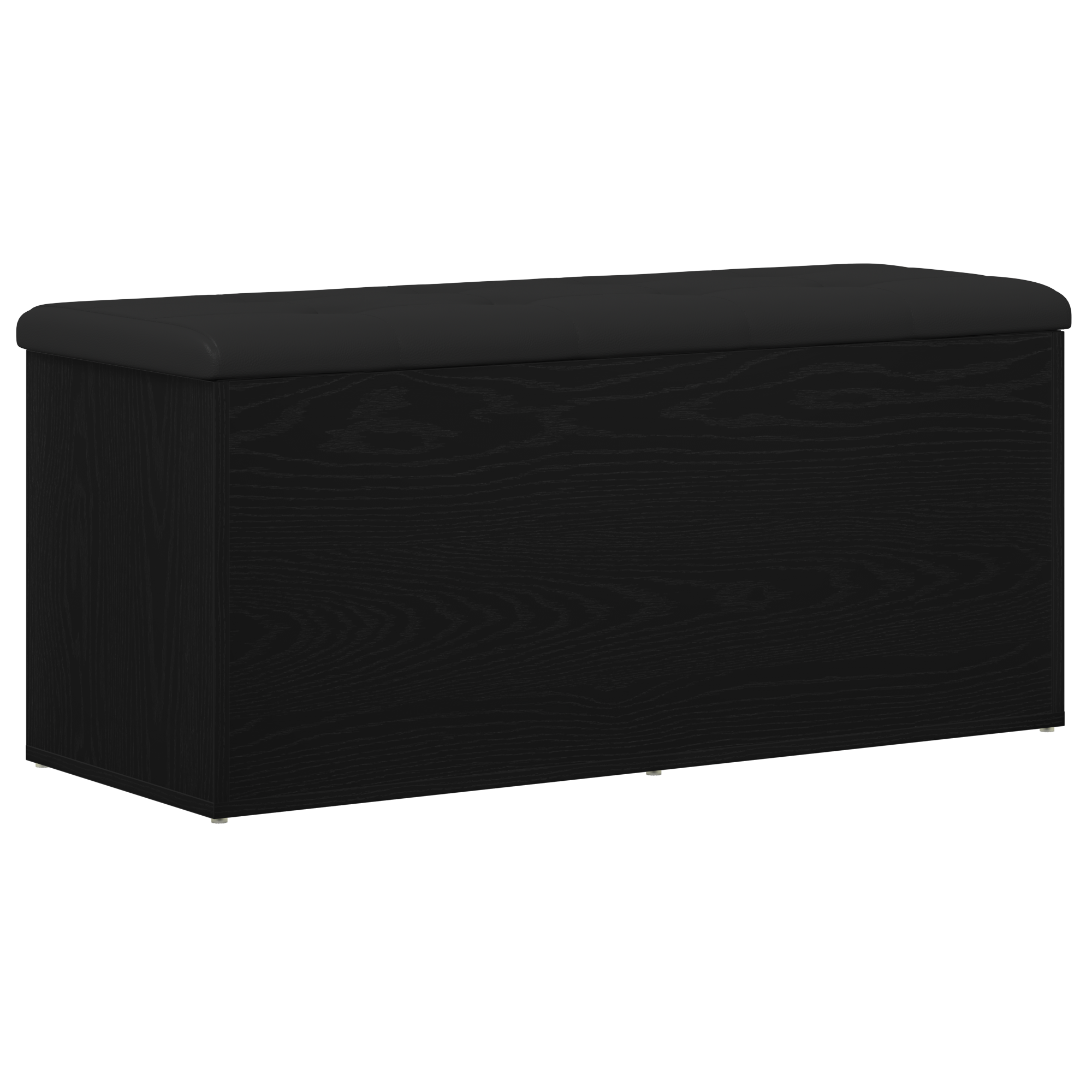 Storage Bench Black Oak 100x40x45 cm Engineered Wood - Image 2