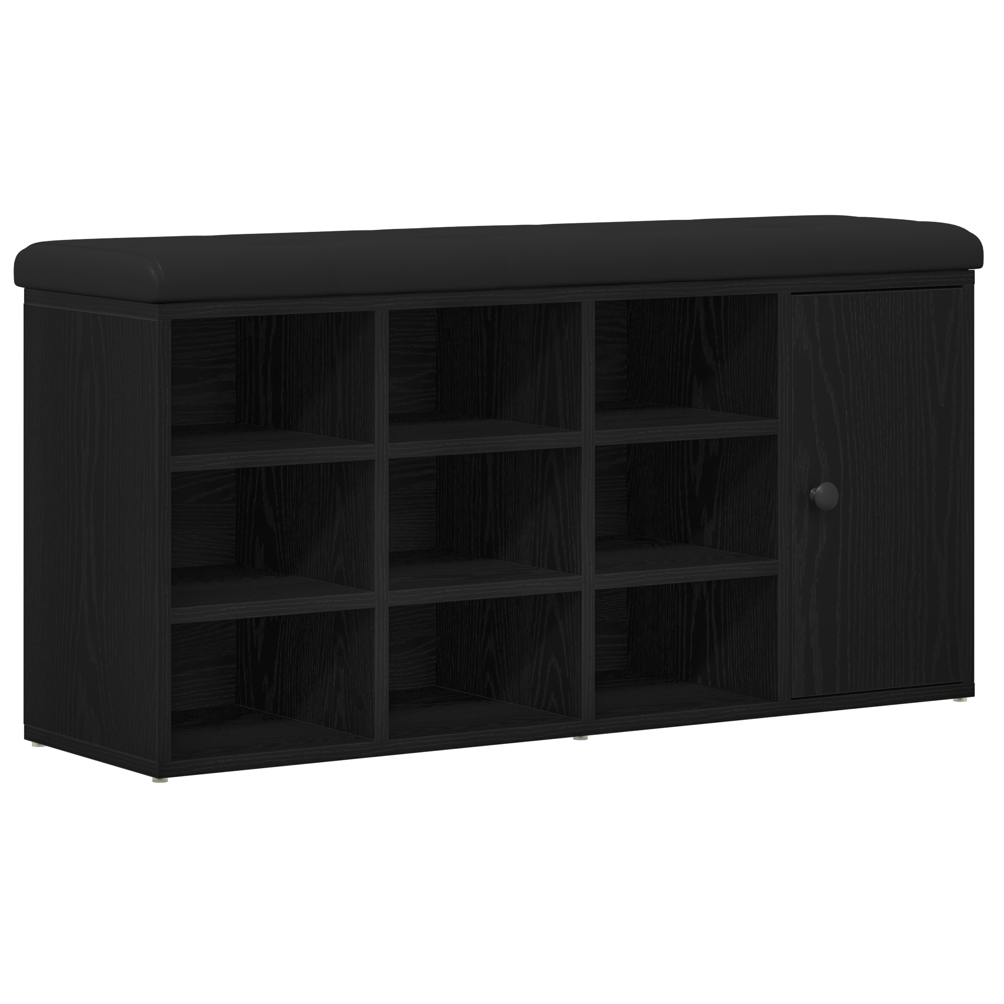 Storage Bench Black Oak 100x30x48 cm Engineered Wood - Image 2