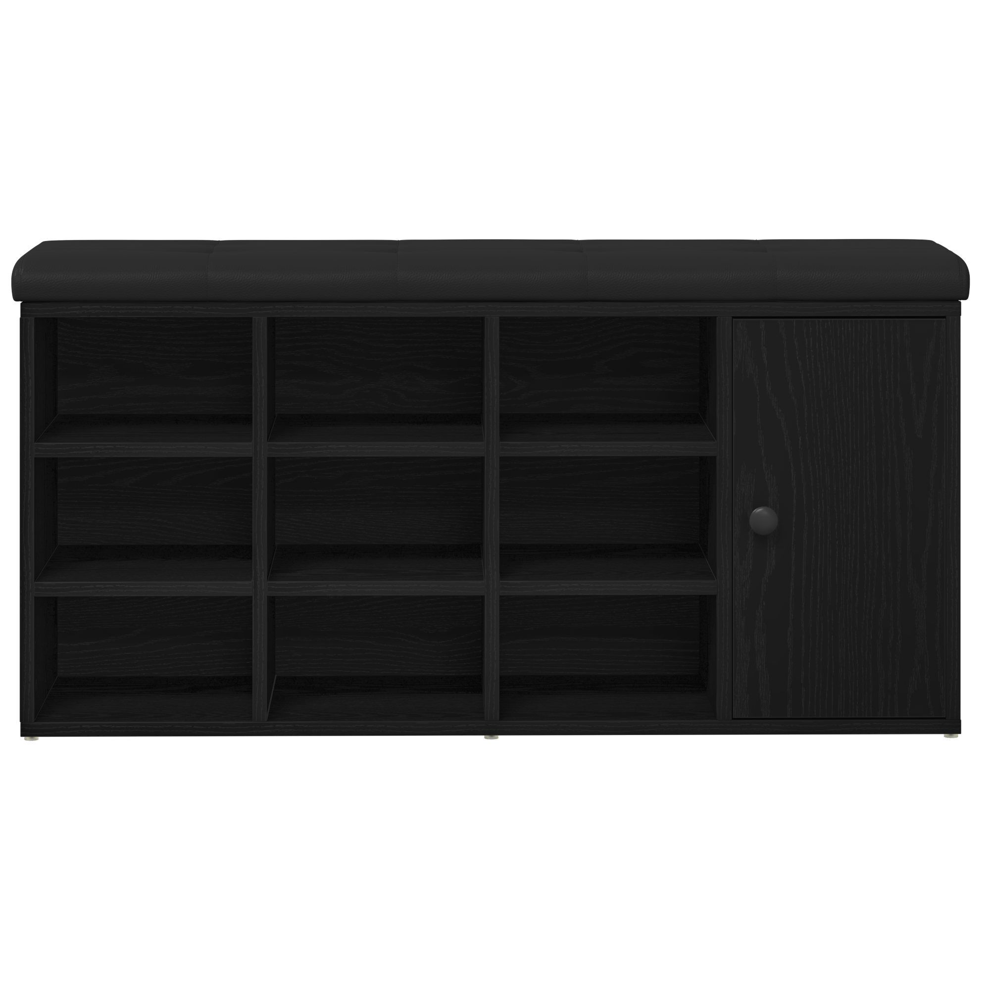 Storage Bench Black Oak 100x30x48 cm Engineered Wood - Image 6