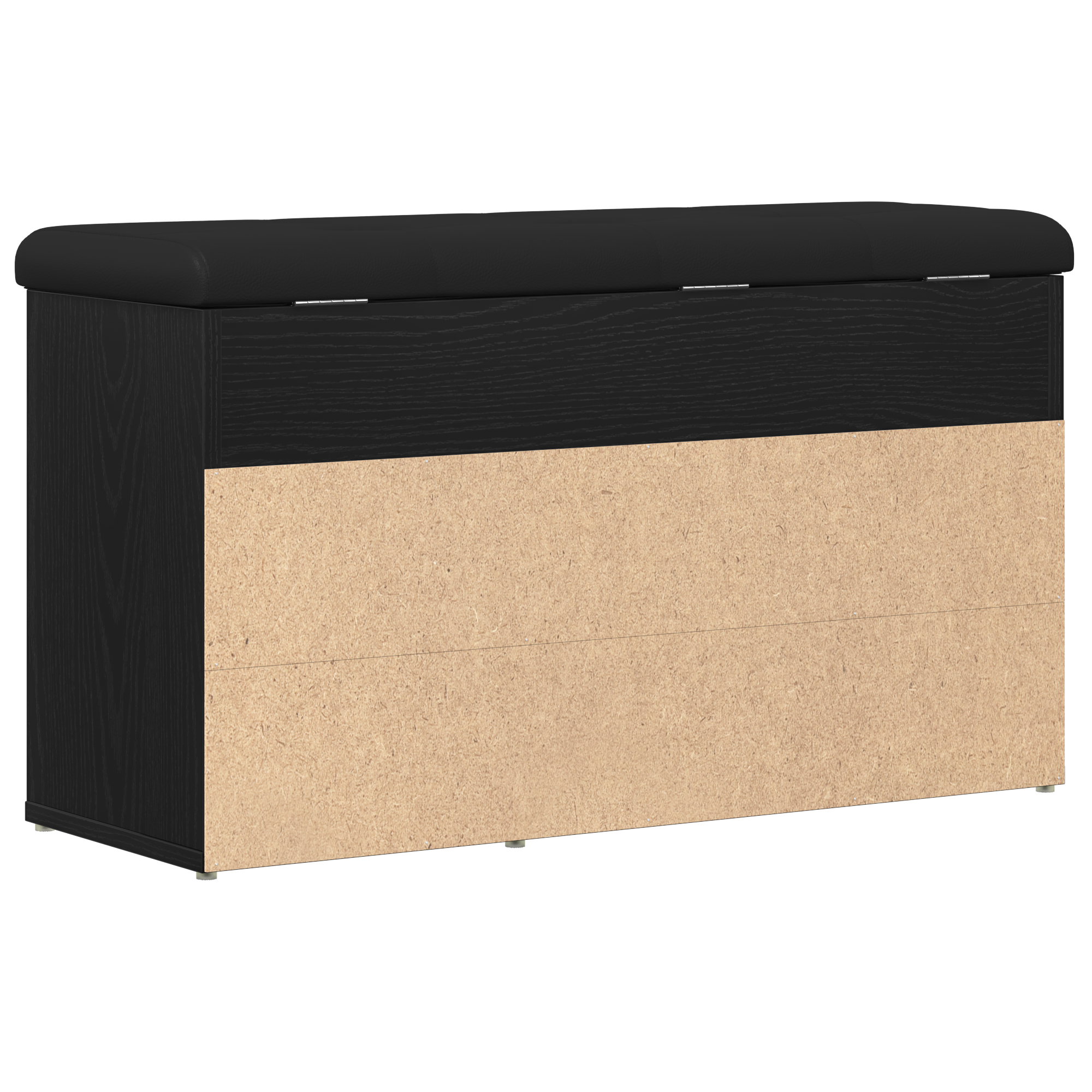 Saugojimo suolas Juodasis 80x30x45 cm Inžinerinė mediena - Image 8