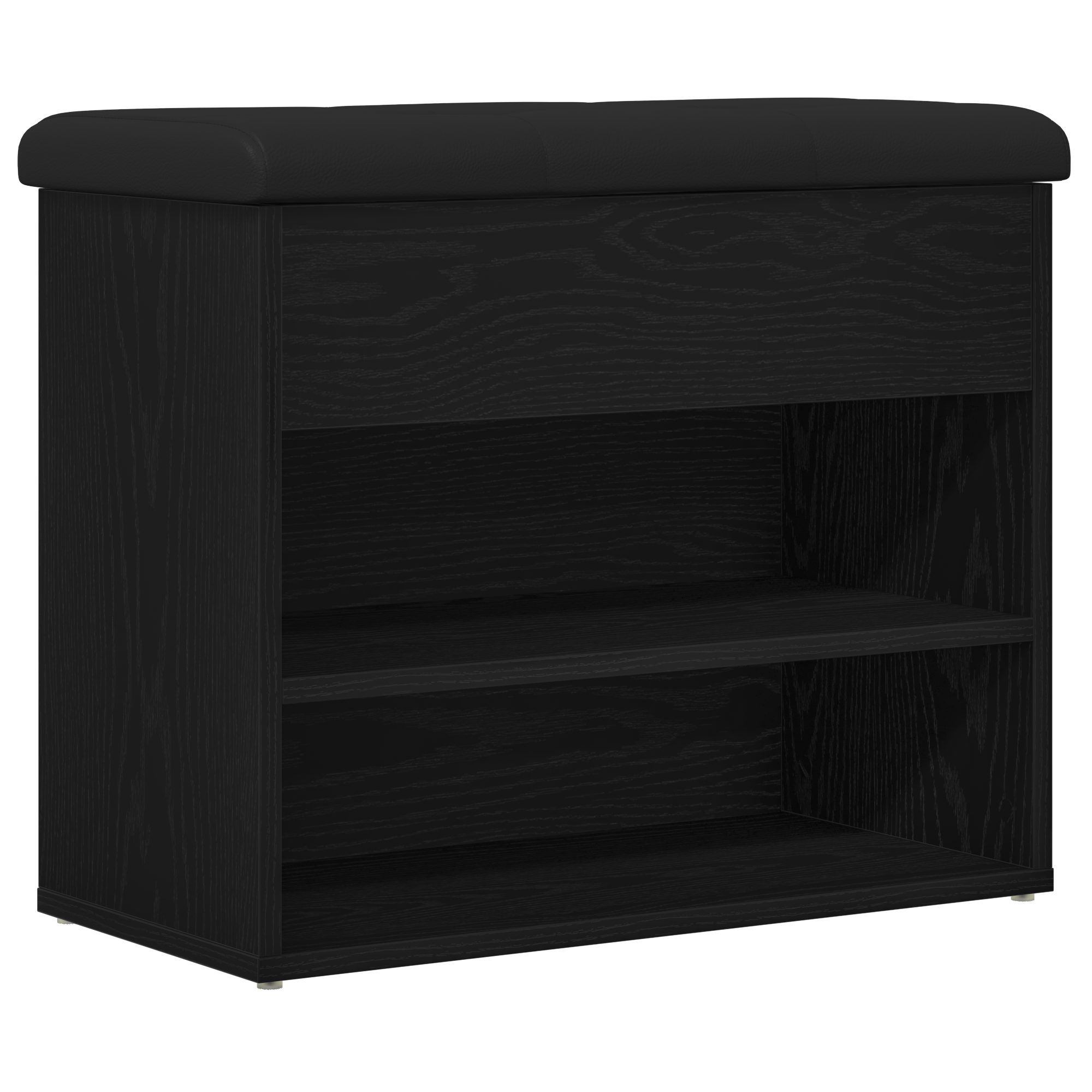 Storage Bench Black Oak 60x30x48 cm Engineered Wood - Image 2