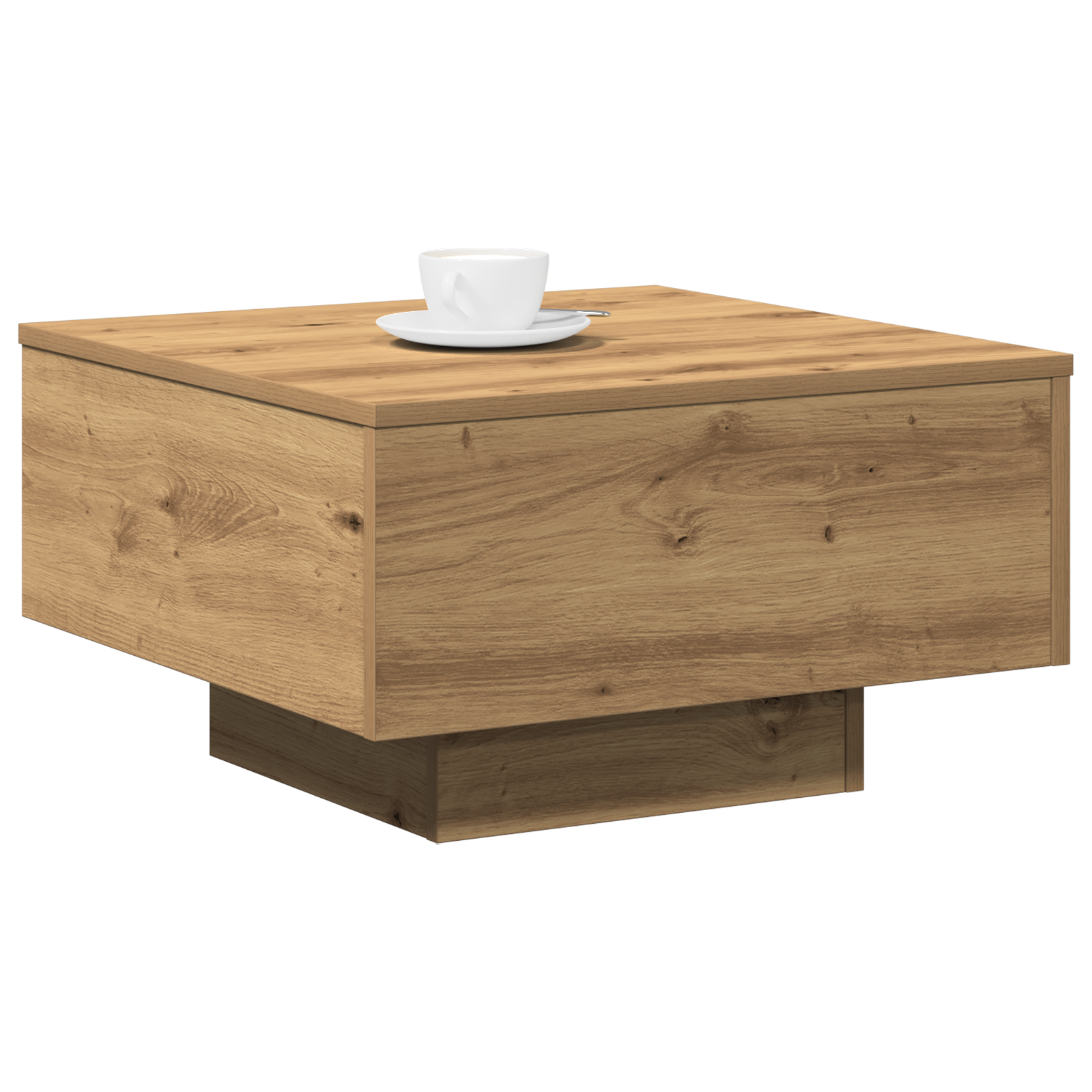 Couch Table Artisan Oak Solid Oak Wood 55 x 55 x 31 cm Durable - Image 3