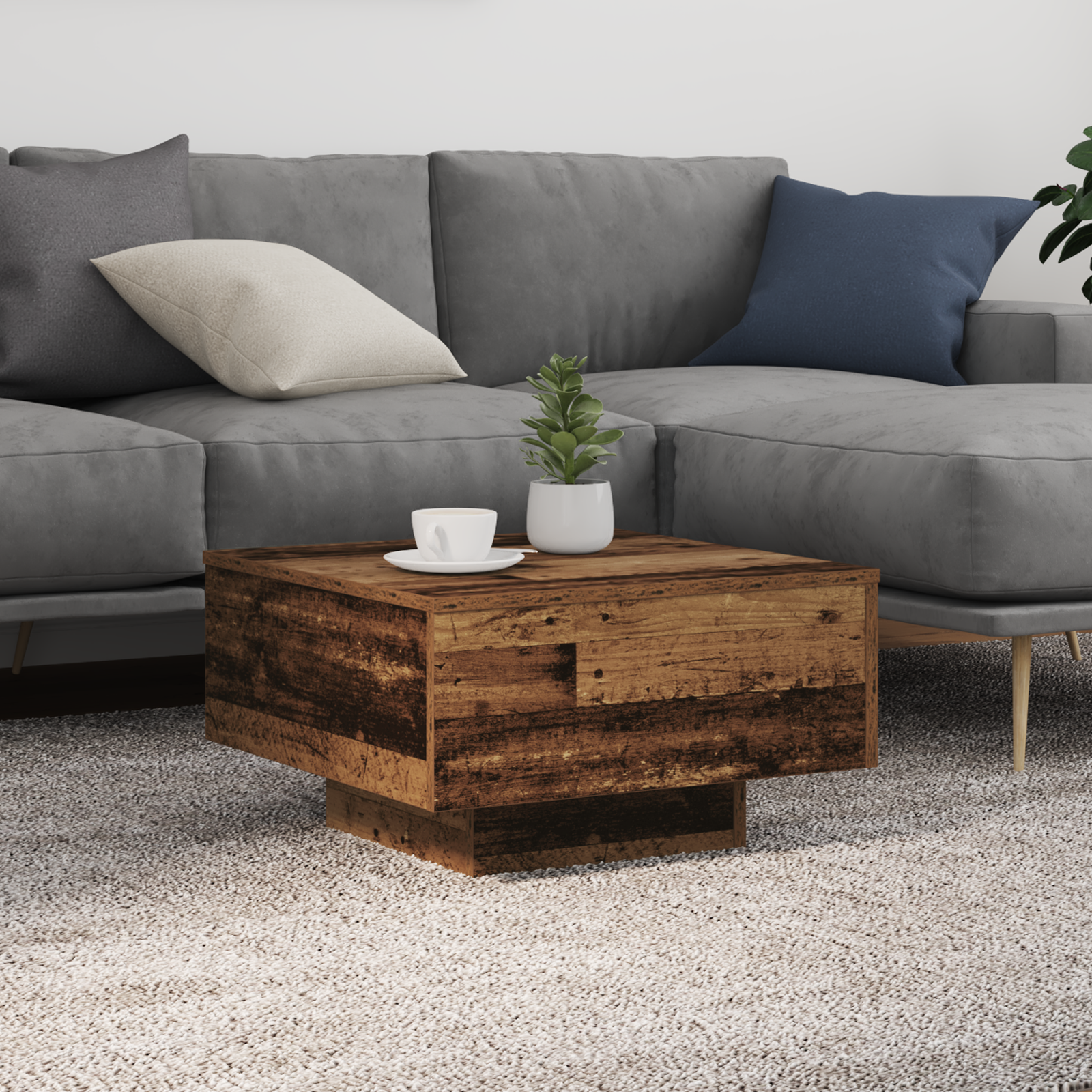 Thumbnail - vidaXL Couchtisch Altholz 55 x 55 x 31 cm Holzwerkstoff