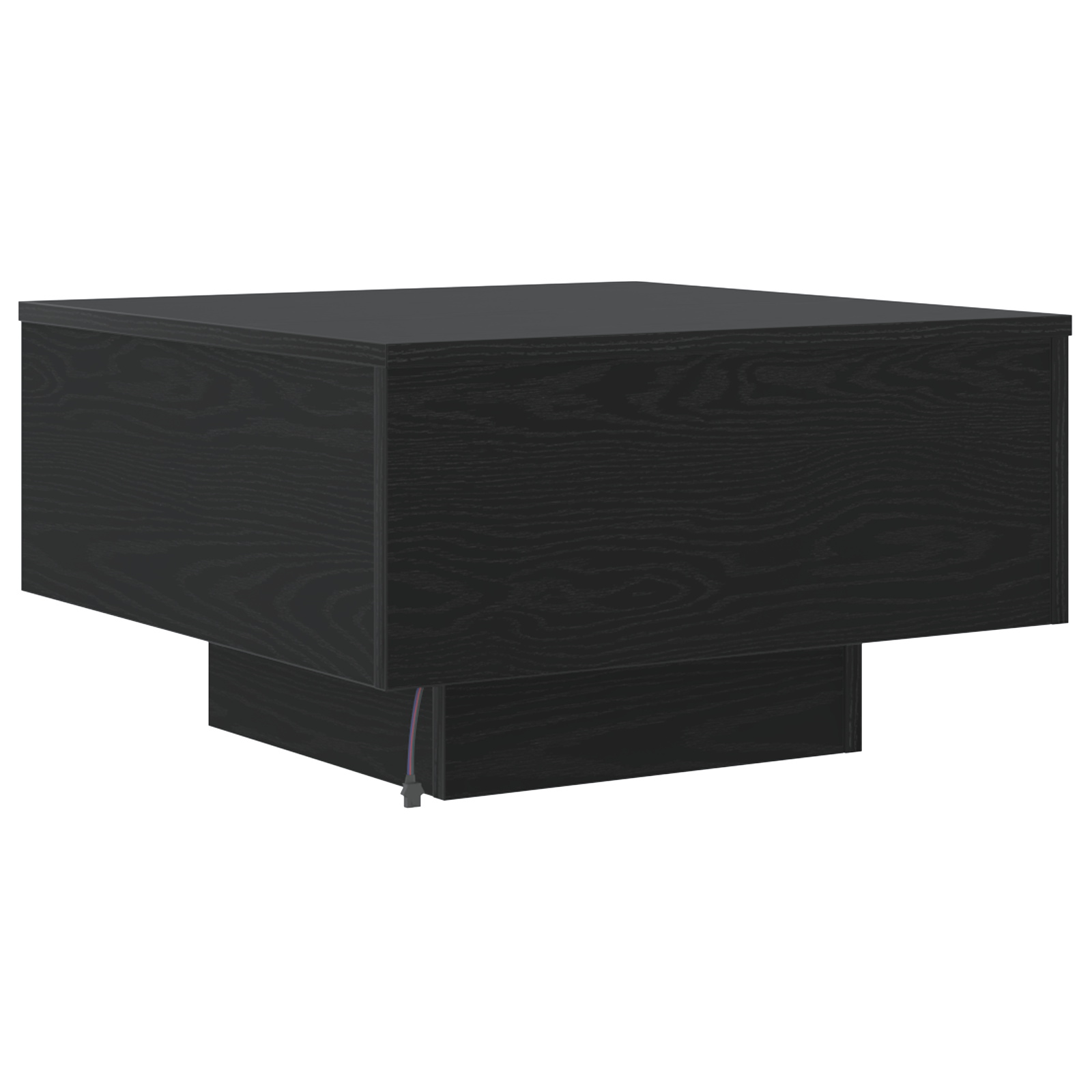 Coffee Table with LED Lights Black Oak 55x55x31 cm - Image 8