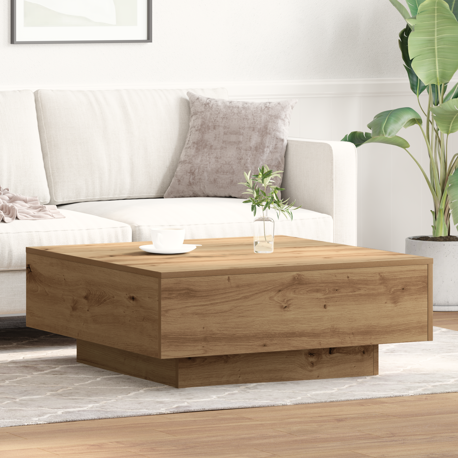 Coffee Table Artisan Oak 80x80x31 cm Engineered Wood