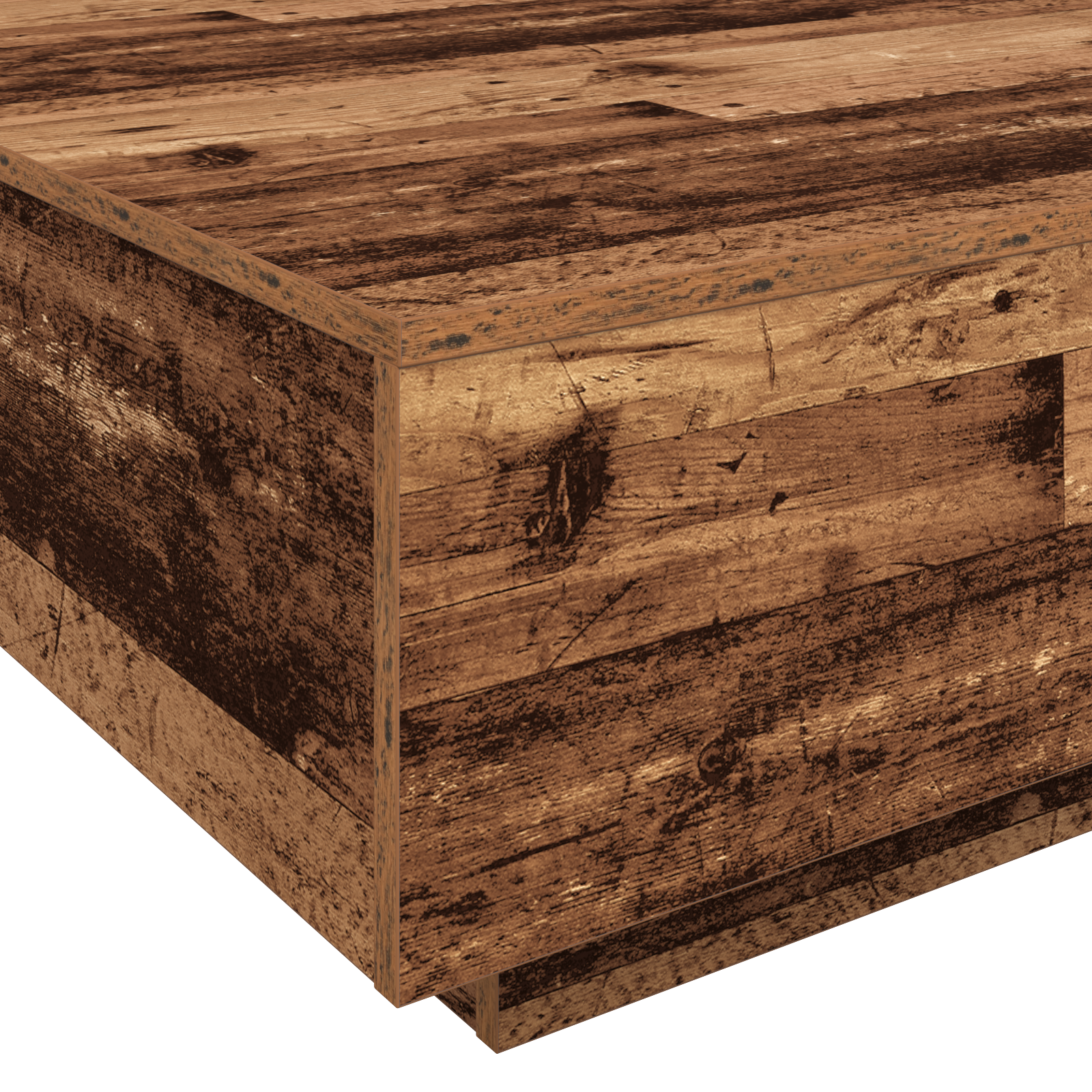 Coffee Table with LED Lights Old Wood 80x80x31 cm - Image 9