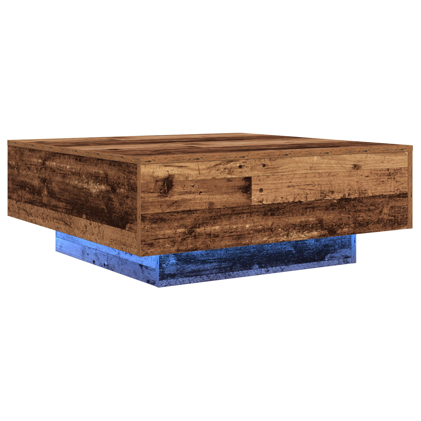 Coffee Table with LED Lights Old Wood 80x80x31 cm - Image 2