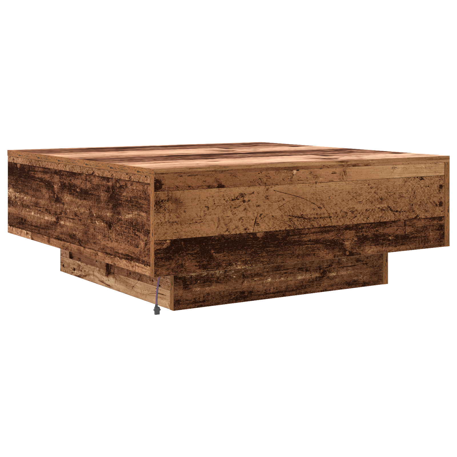 Coffee Table with LED Lights Old Wood 80x80x31 cm - Image 8
