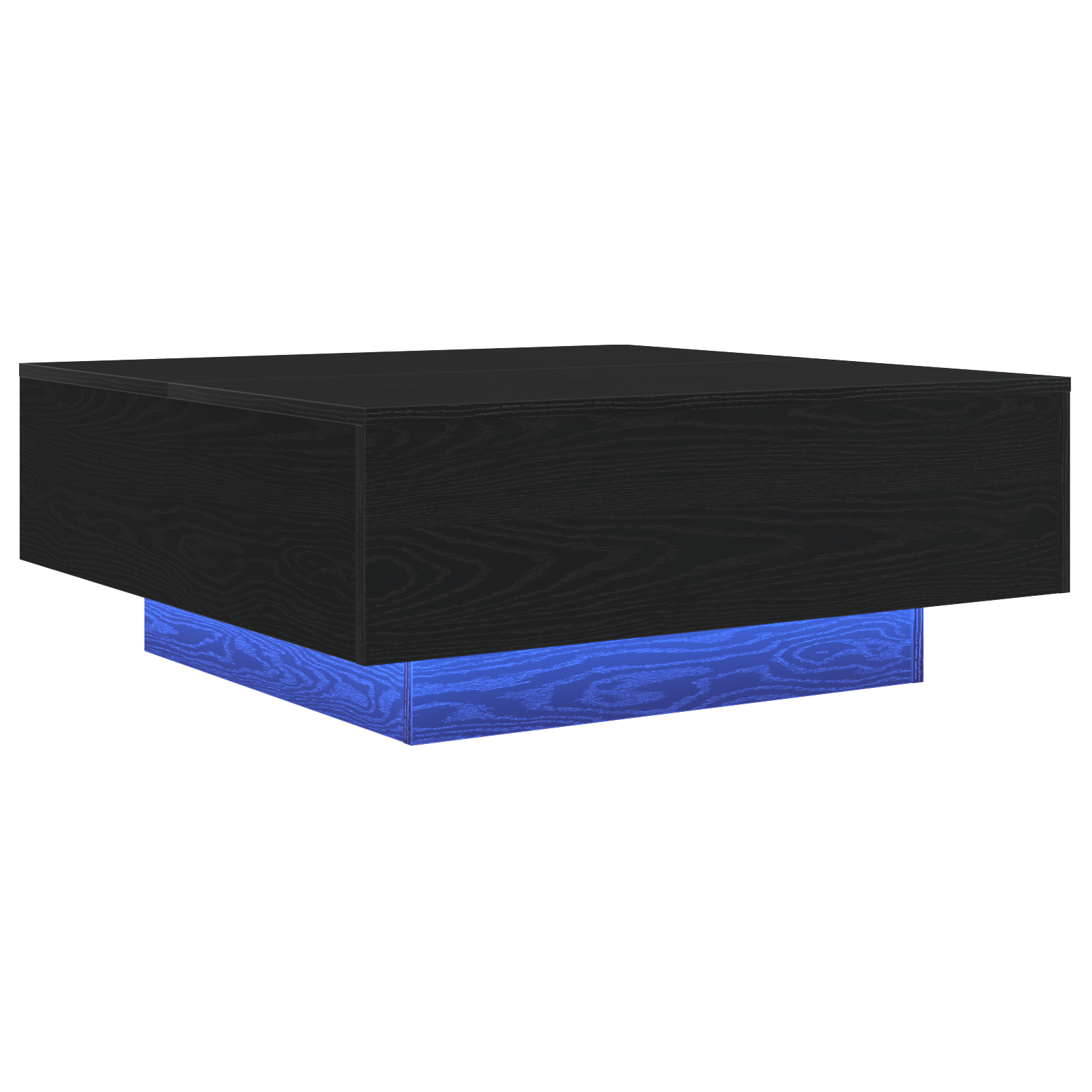 Coffee Table with LED Lights Black Oak 80x80x31 cm - Image 2