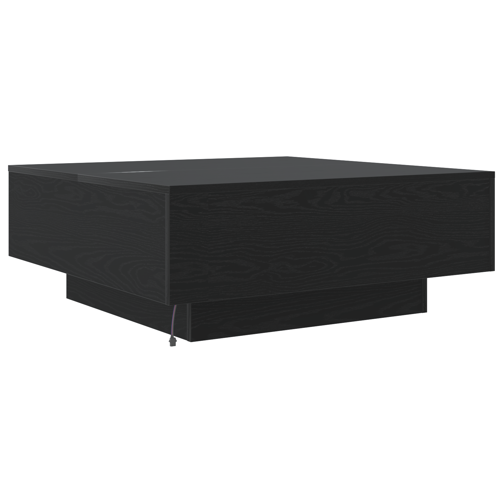Coffee Table with LED Lights Black Oak 80x80x31 cm - Image 8