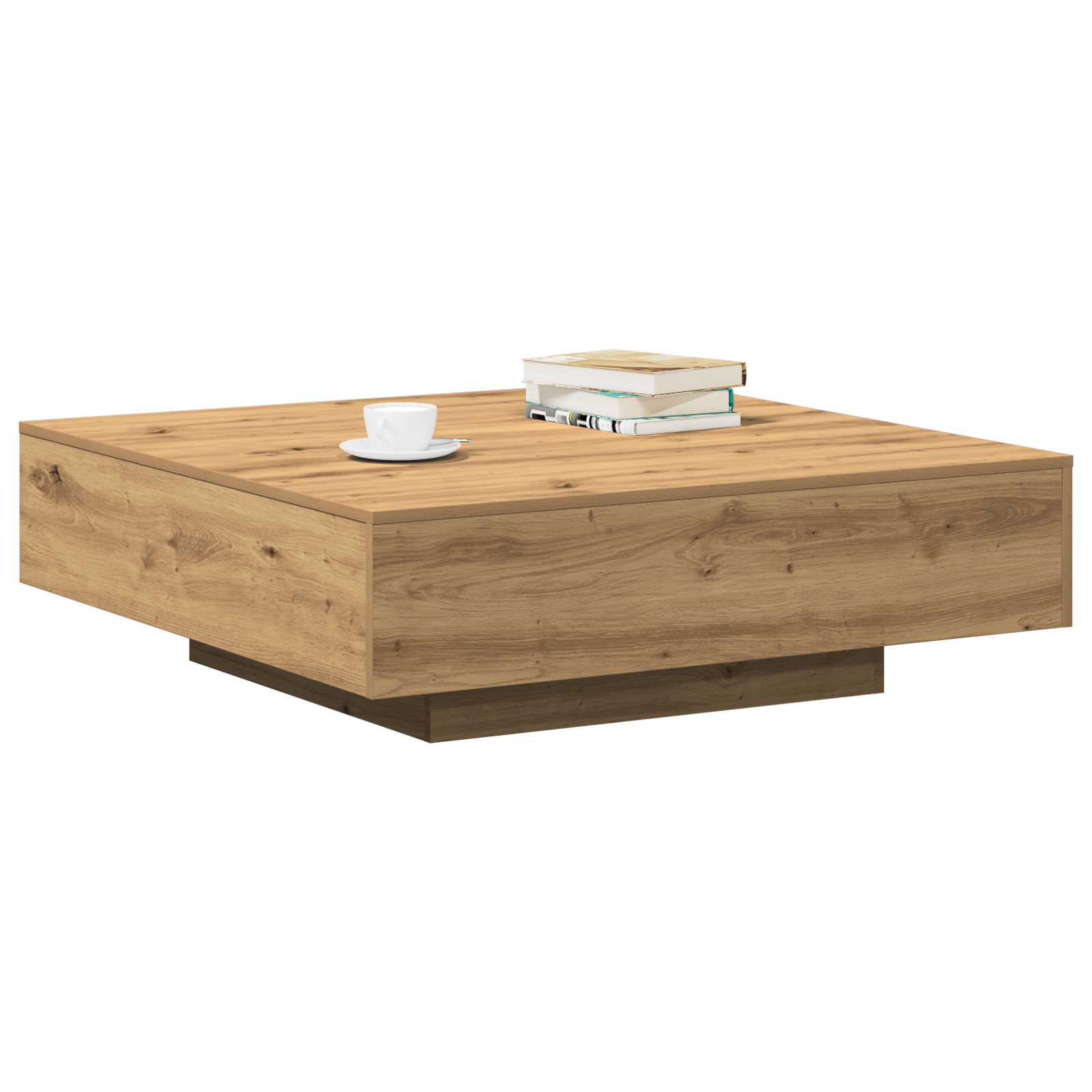 Artisan Oak Coffee Table, 100x100x31 cm, Made from Engineered Wood - Image 3