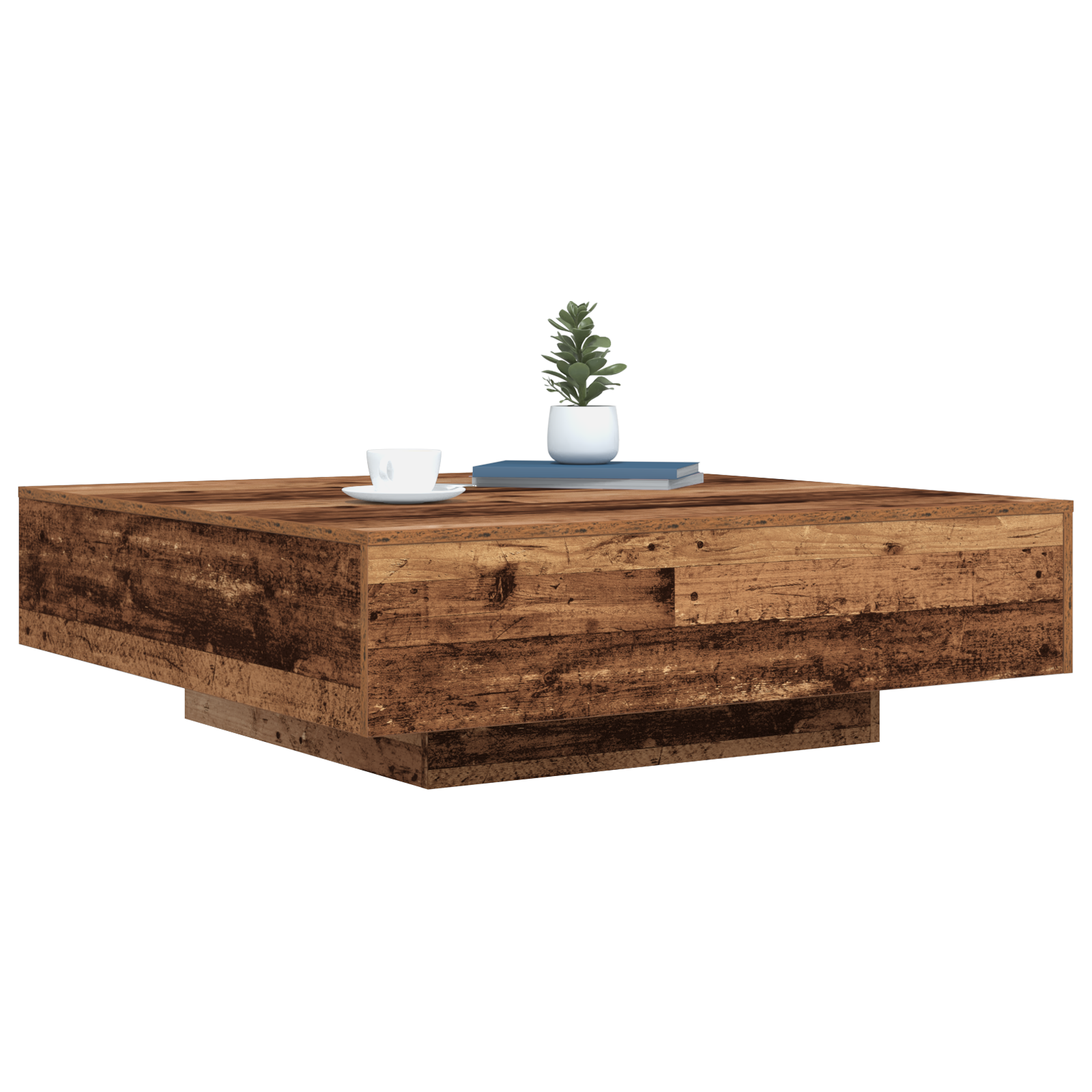 Thumbnail - vidaXL Couchtisch mit LED-Leuchten Altholz 100x100x31 cm