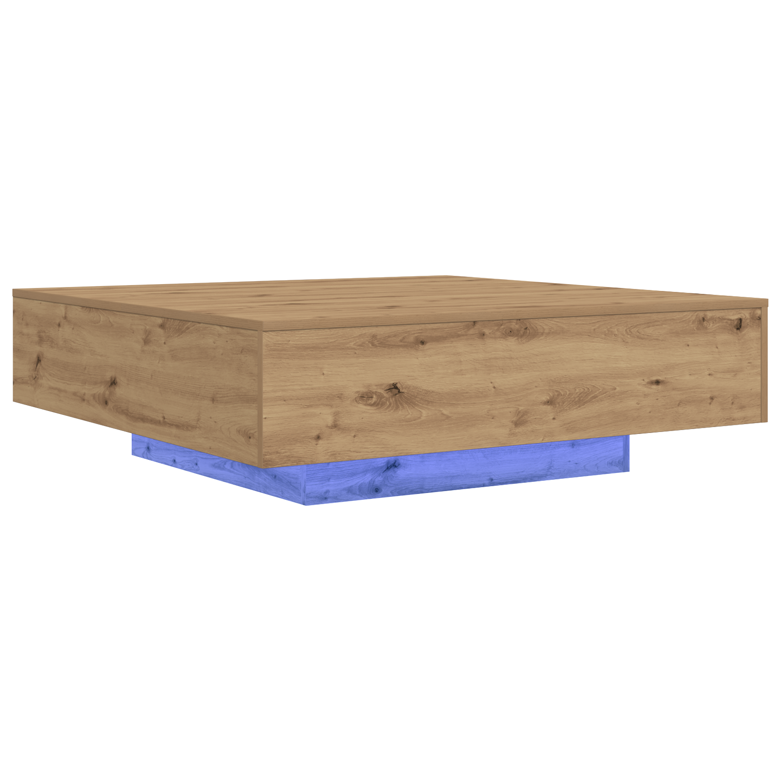 Coffee Table with LED Lights Artisan Oak 100x100x31 cm - Image 2