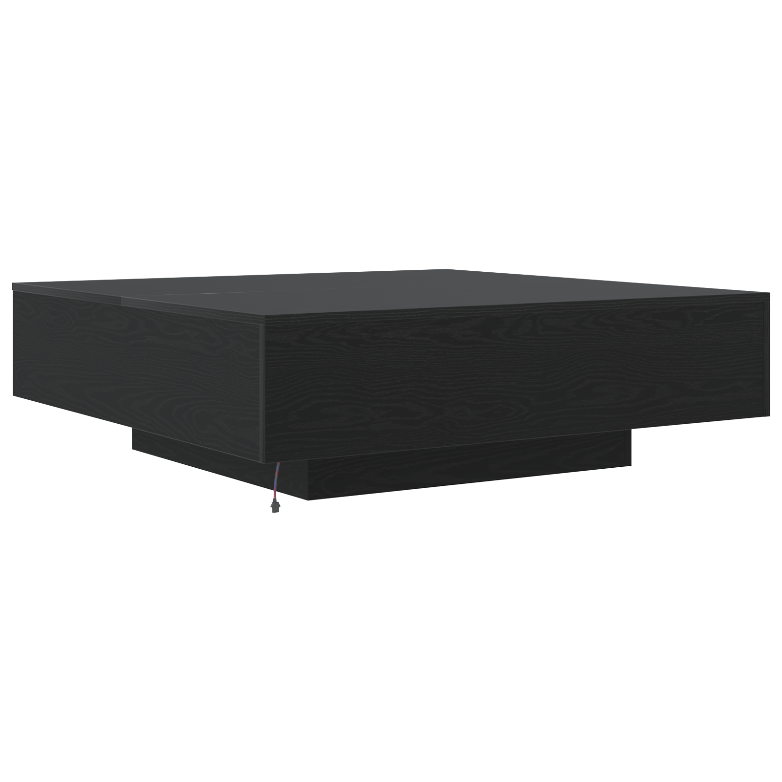 Coffee Table with LED Lights Black Oak 100x100x31 cm - Image 8