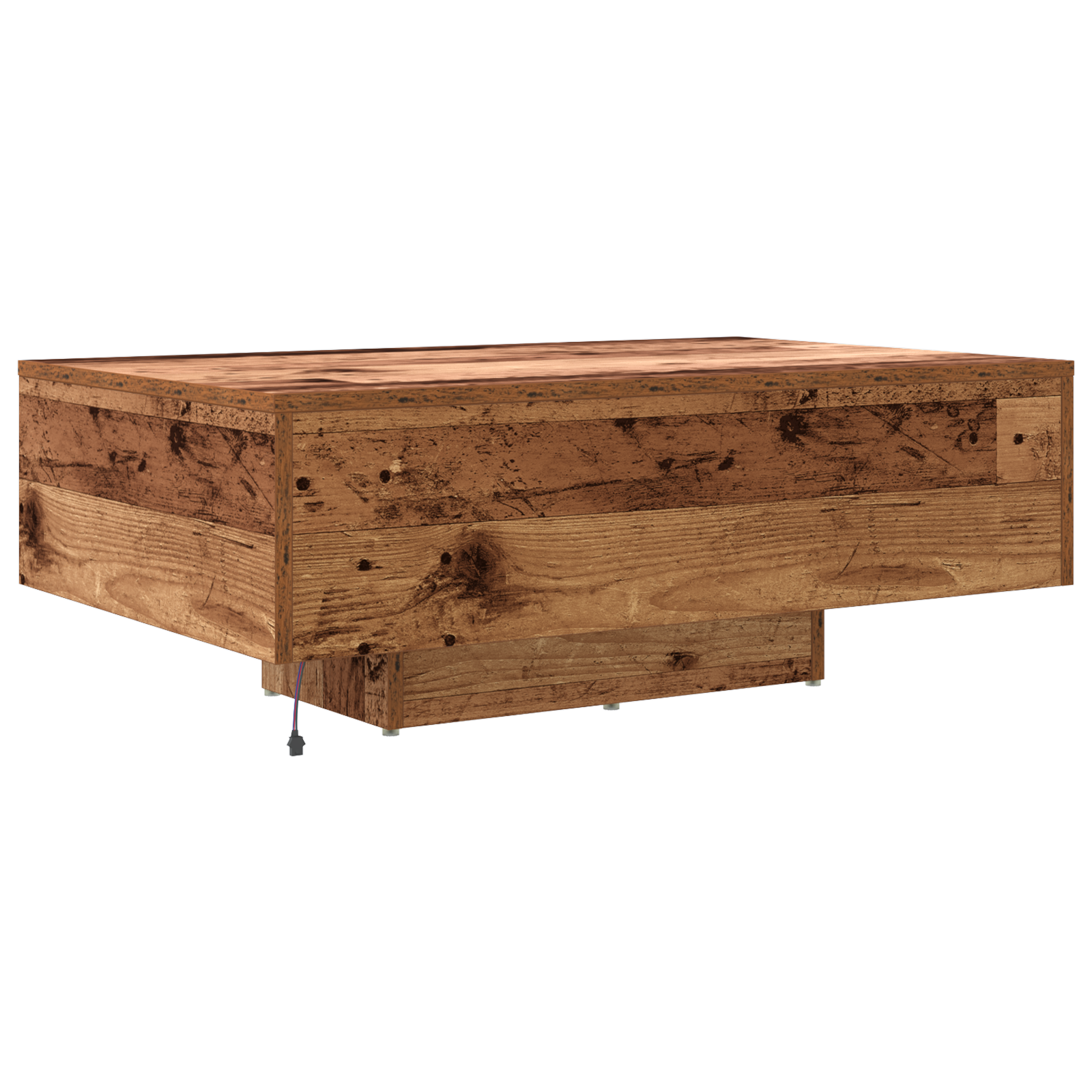 Coffee Table with LED Lights Old Wood 85x55x31 cm - Image 8