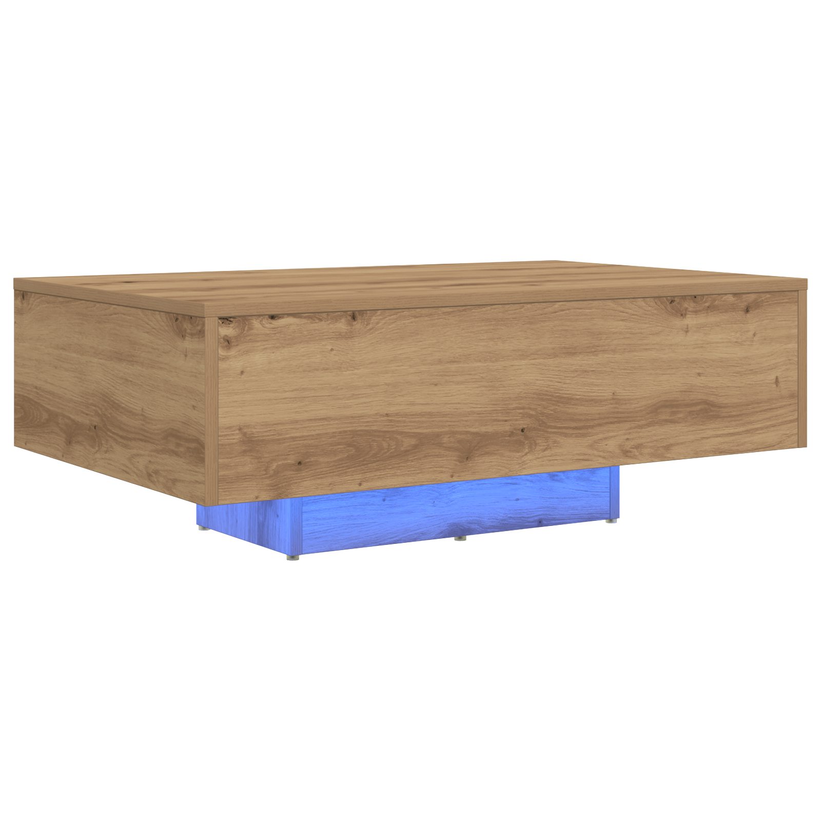 Coffee Table with LED Lights Artisan Oak 85x55x31 cm - Image 2