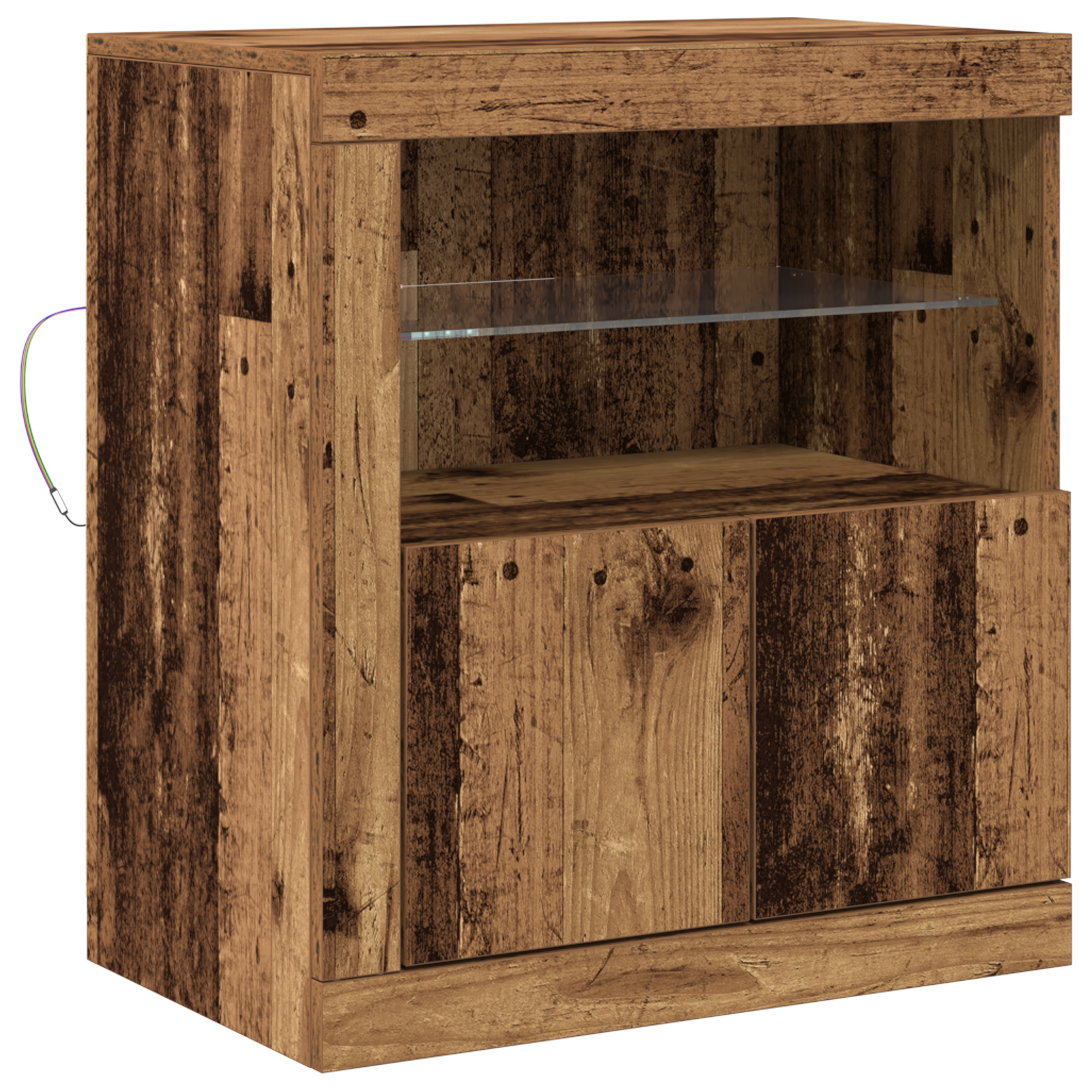Thumbnail - vidaXL Sideboard mit LED-Leuchten Altholz 60,5x37x67 cm