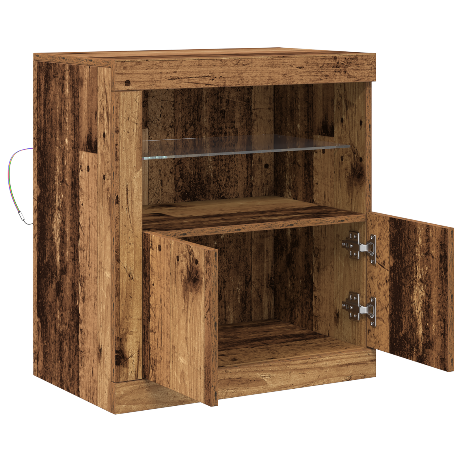Sideboard with LED Lights Old Wood 60,5x37x67 cm - Image 6