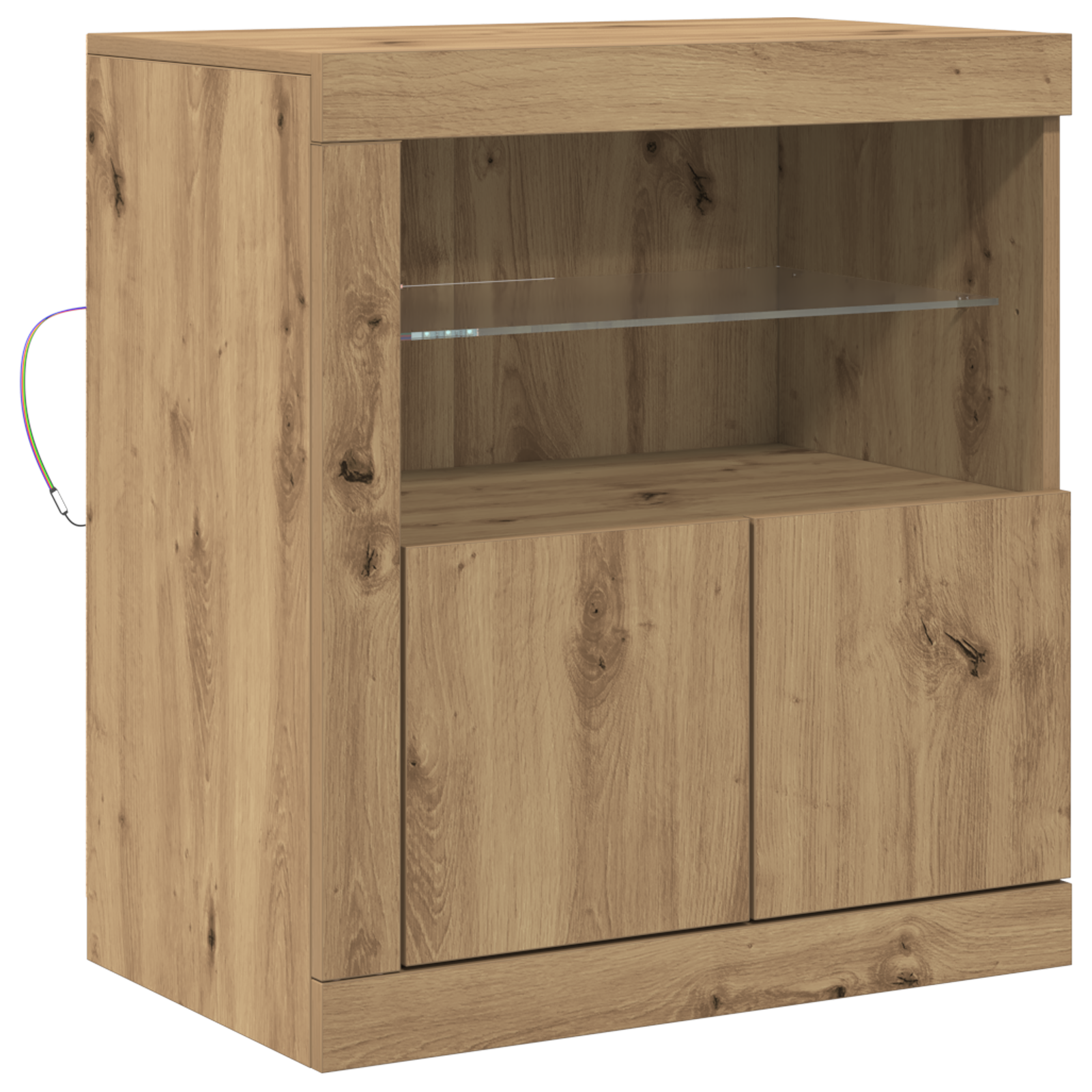 Sideboard with LED Lights Artisan Oak 60,5x37x67 cm - Image 2