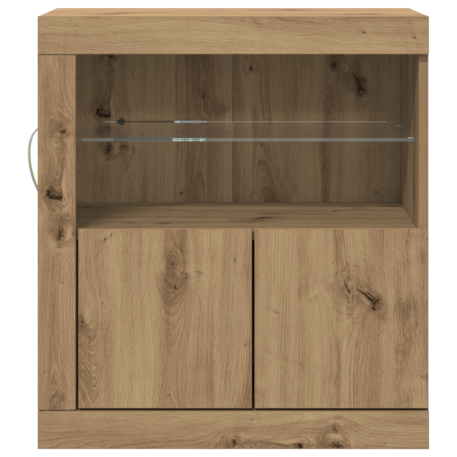 Sideboard with LED Lights Artisan Oak 60,5x37x67 cm - Image 5