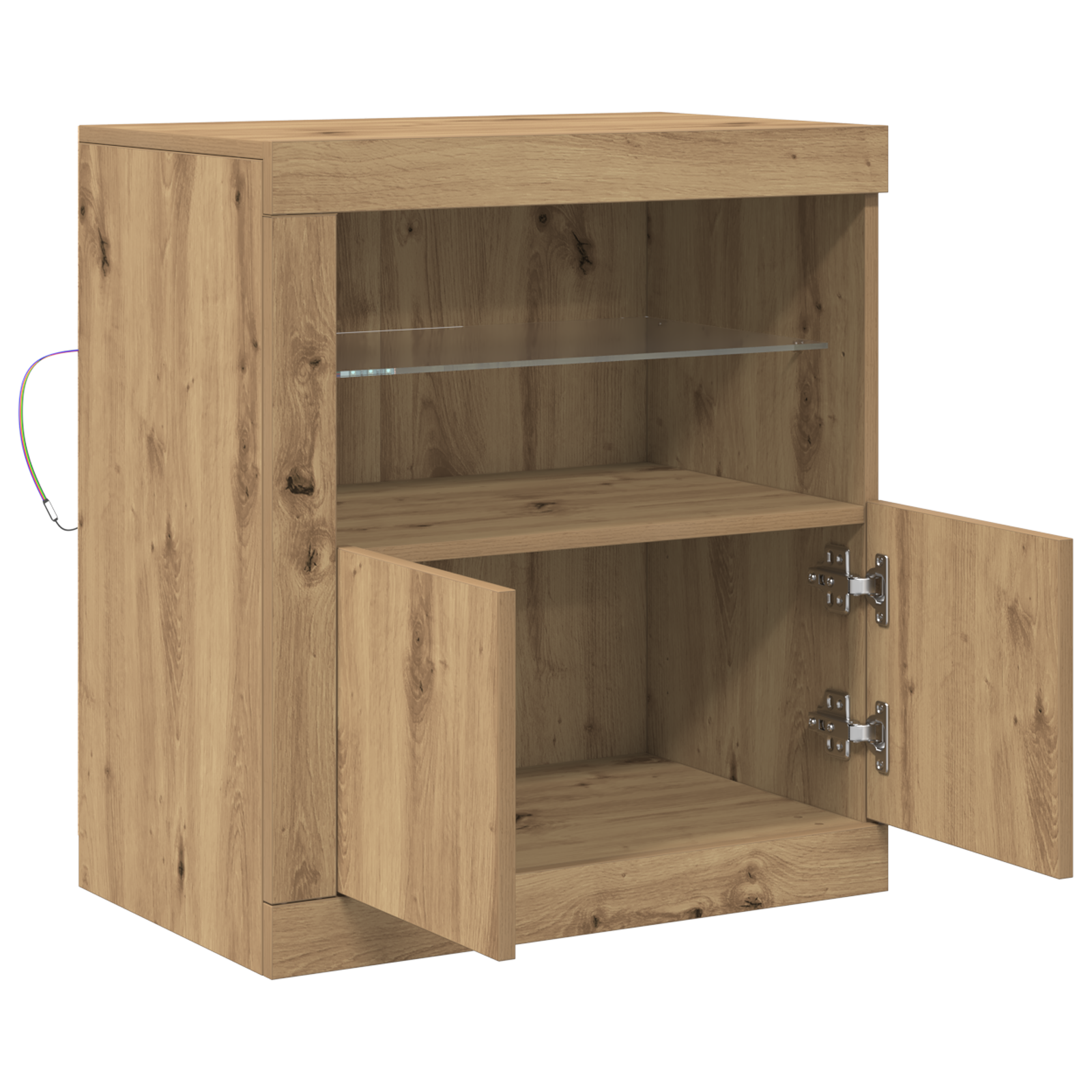 Sideboard with LED Lights Artisan Oak 60,5x37x67 cm - Image 6