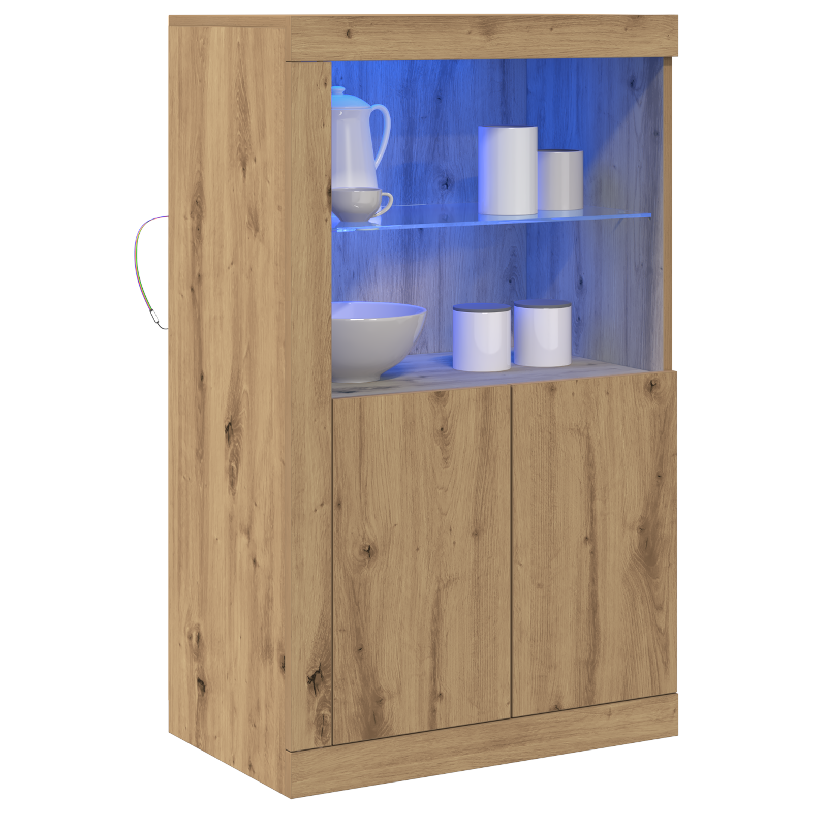 Sideboard with LED Lights Artisan Oak 60,5x37x100 cm - Image 3
