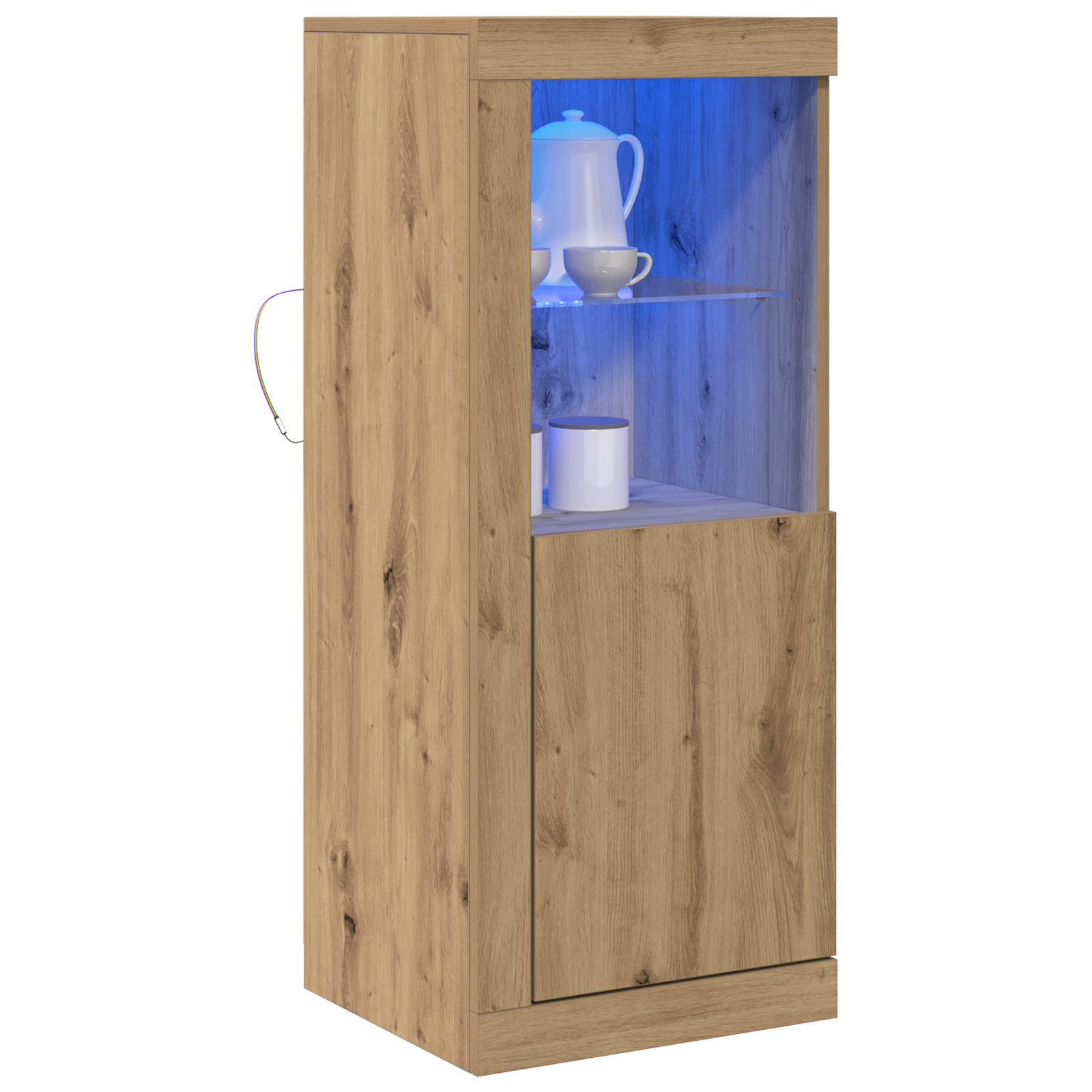 Sideboard with LED Lights Artisan Oak 41x37x100 cm - Image 3