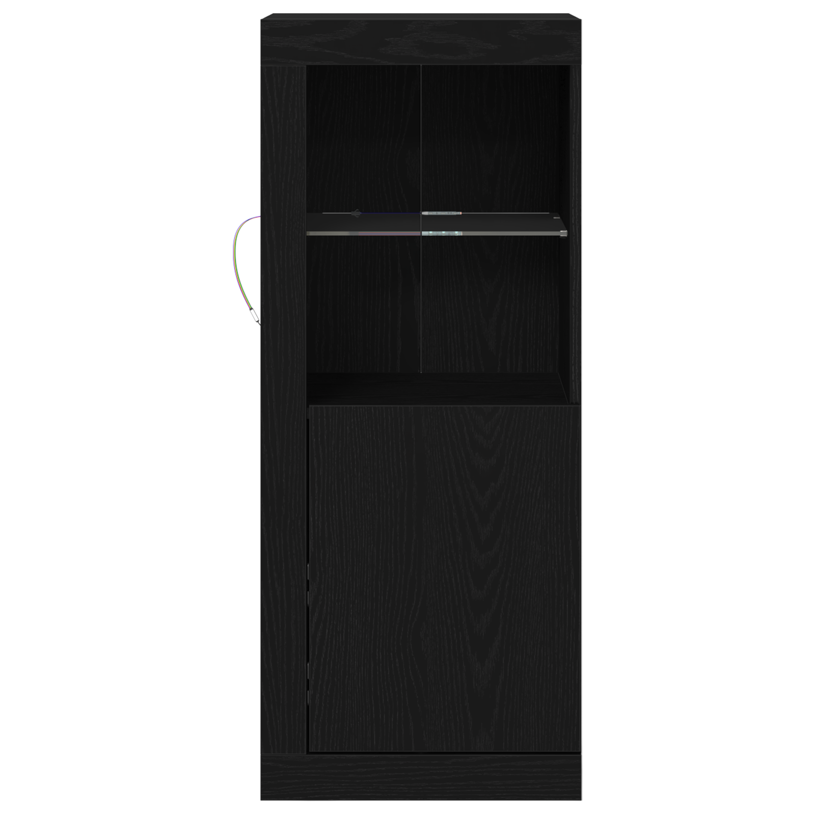 Sideboard with LED Lights Black Oak 41x37x100 cm - Image 5