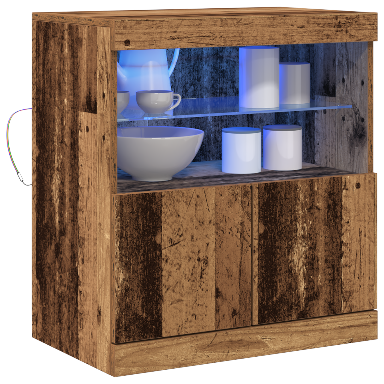 Sideboard with LED Lights Old Wood 60x37x67 cm - Image 3