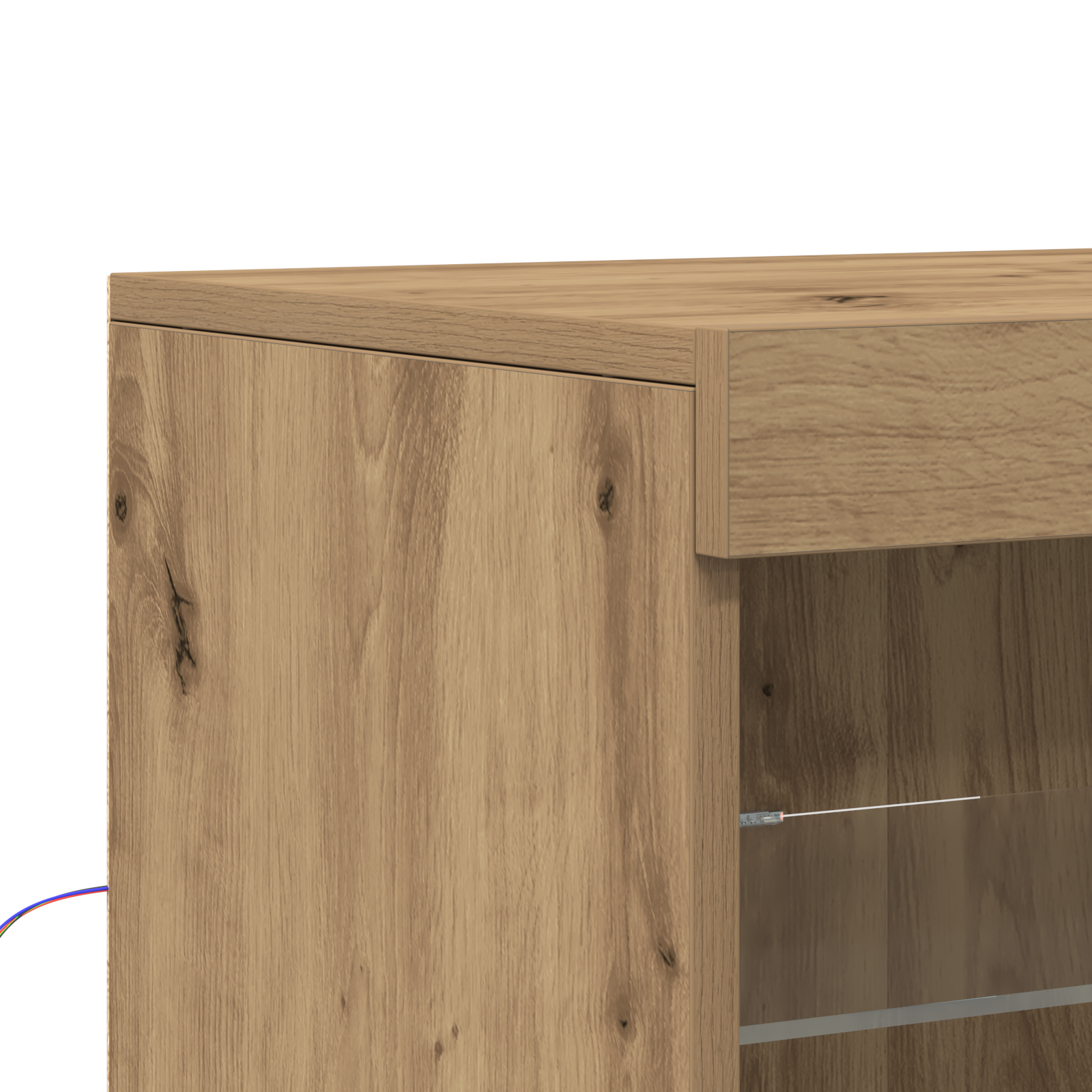 Sideboard with LED Lights Artisan Oak 60x37x67 cm - Image 9