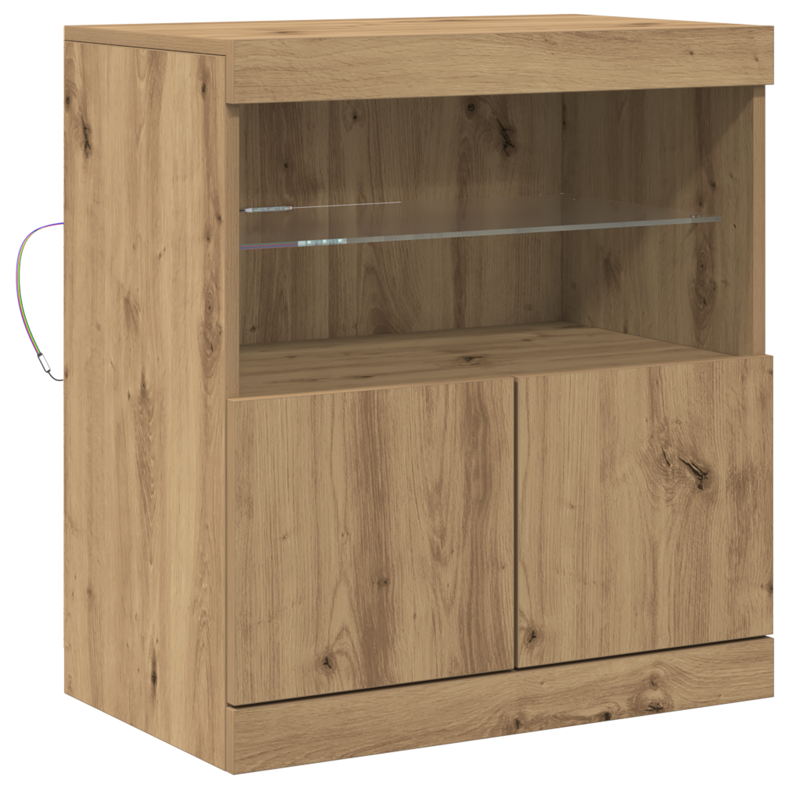 Thumbnail - vidaXL Sideboard mit LED-Leuchten Artisan Eiche 60x37x67 cm