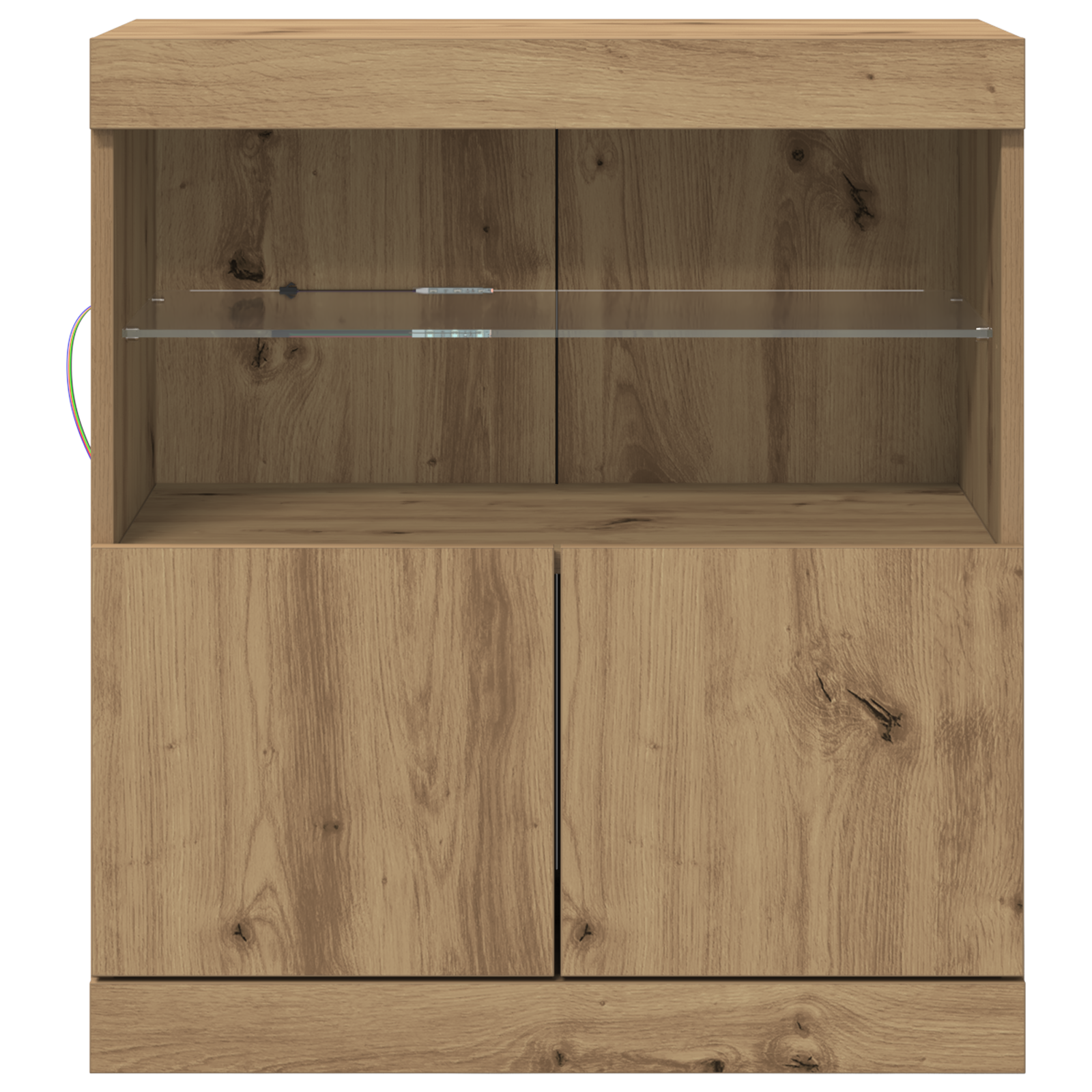 Sideboard with LED Lights Artisan Oak 60x37x67 cm - Image 5