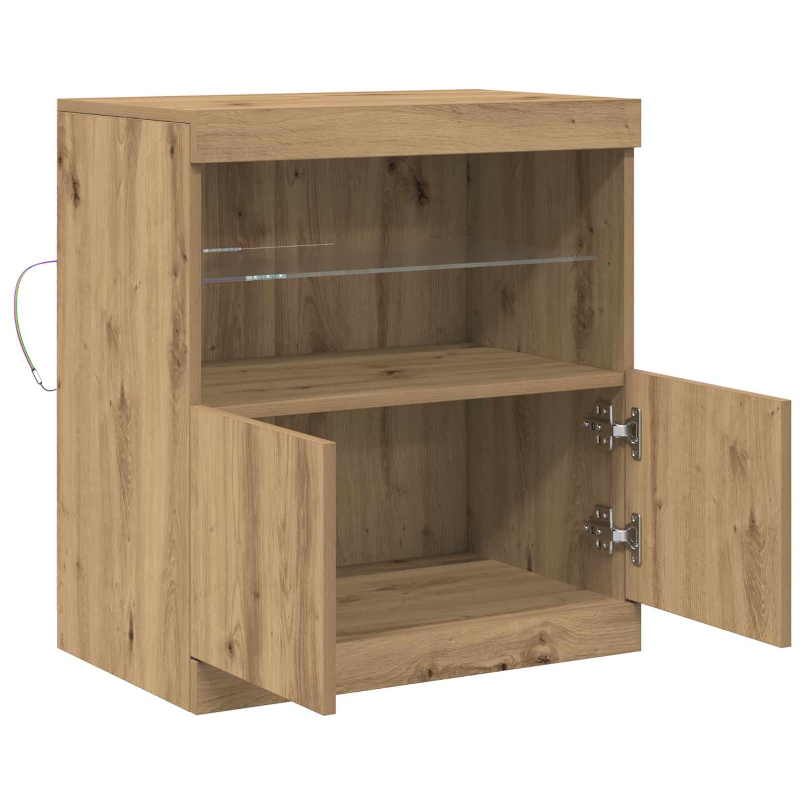 Sideboard with LED Lights Artisan Oak 60x37x67 cm - Image 6