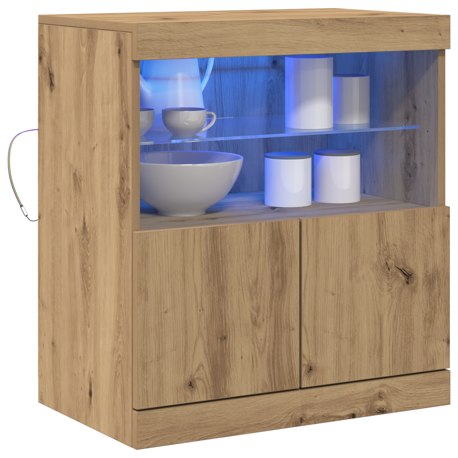 Thumbnail - vidaXL Sideboard mit LED-Leuchten Artisan Eiche 60x37x67 cm