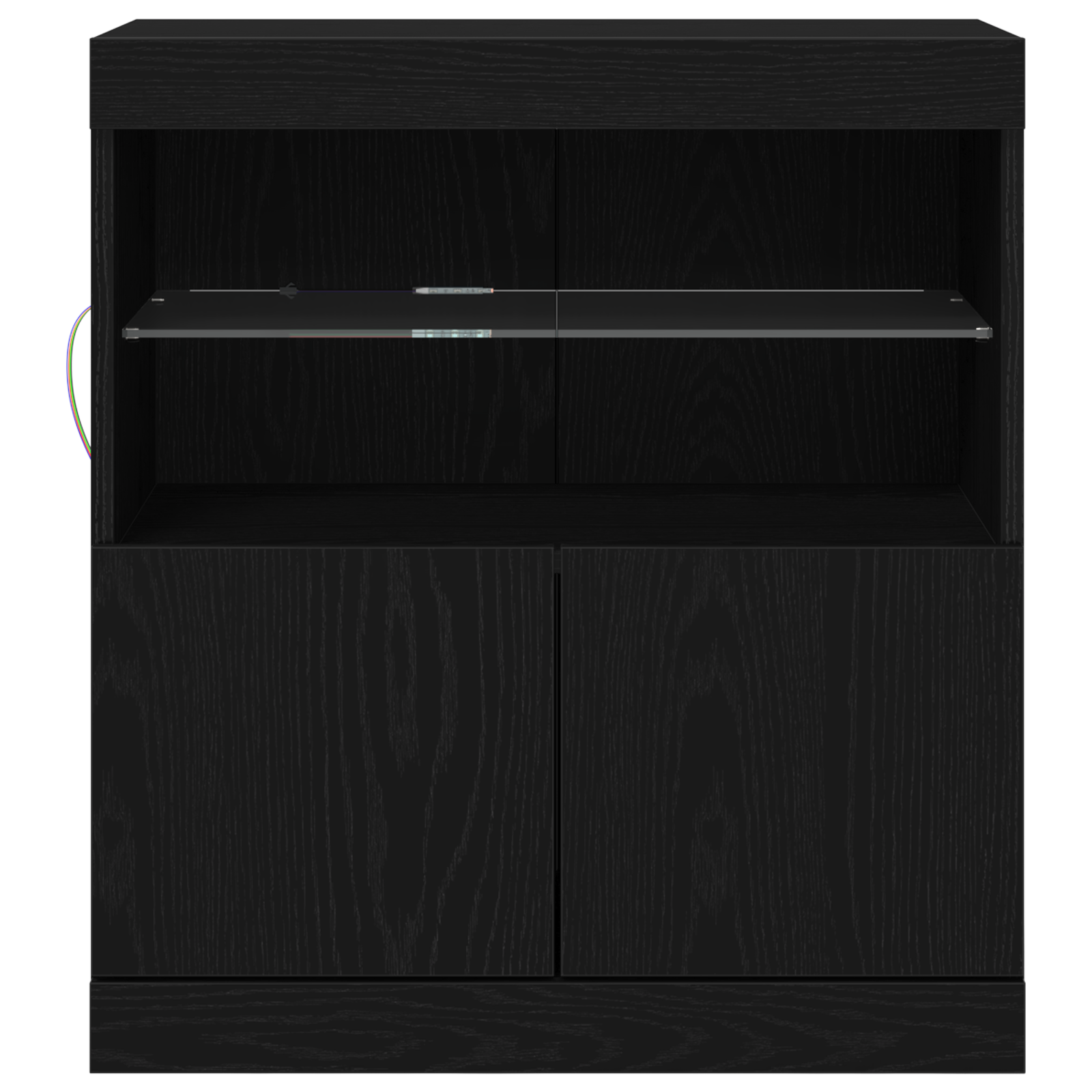 Sideboard with LED Lights Black Oak 60x37x67 cm - Image 5