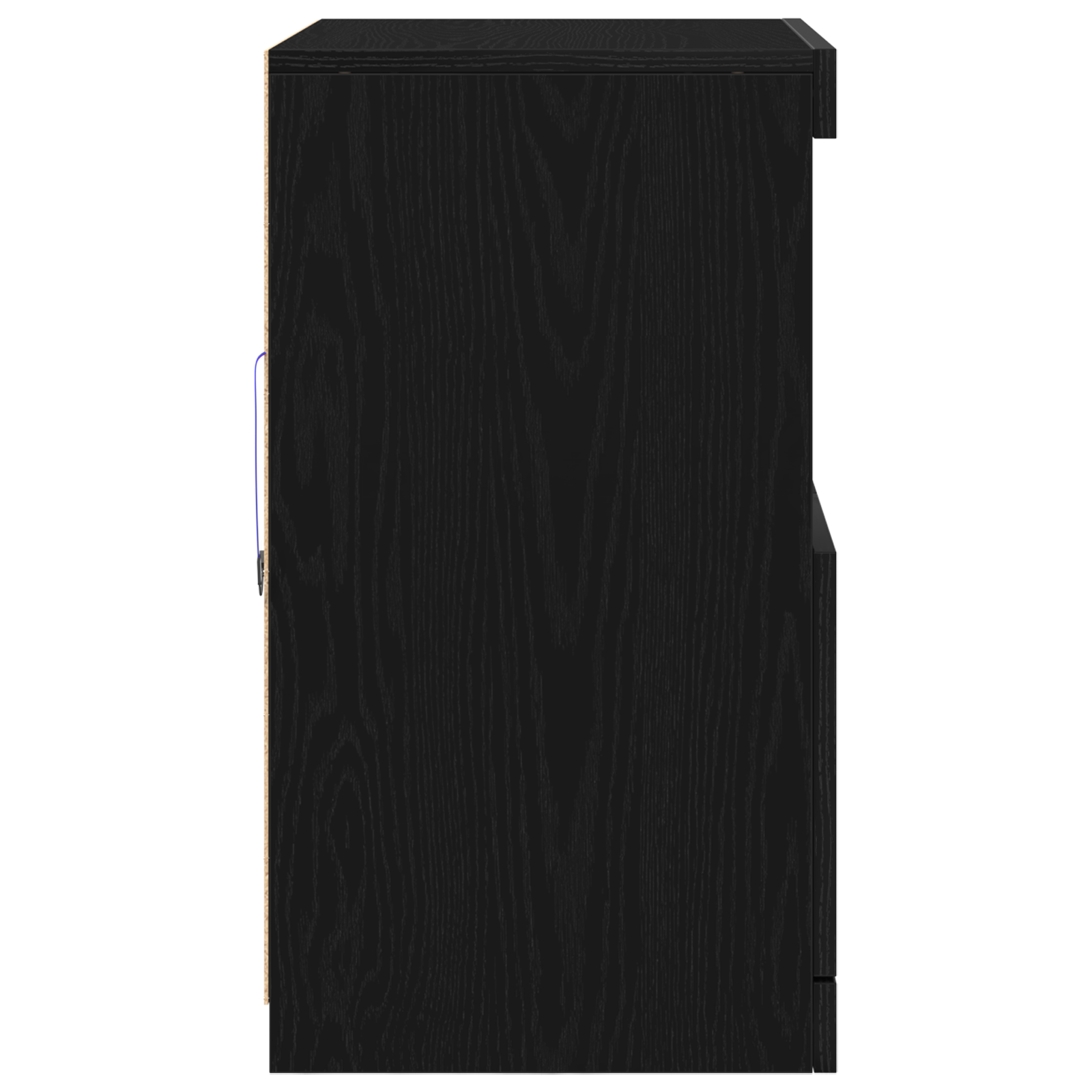 Sideboard with LED Lights Black Oak 60x37x67 cm - Image 7