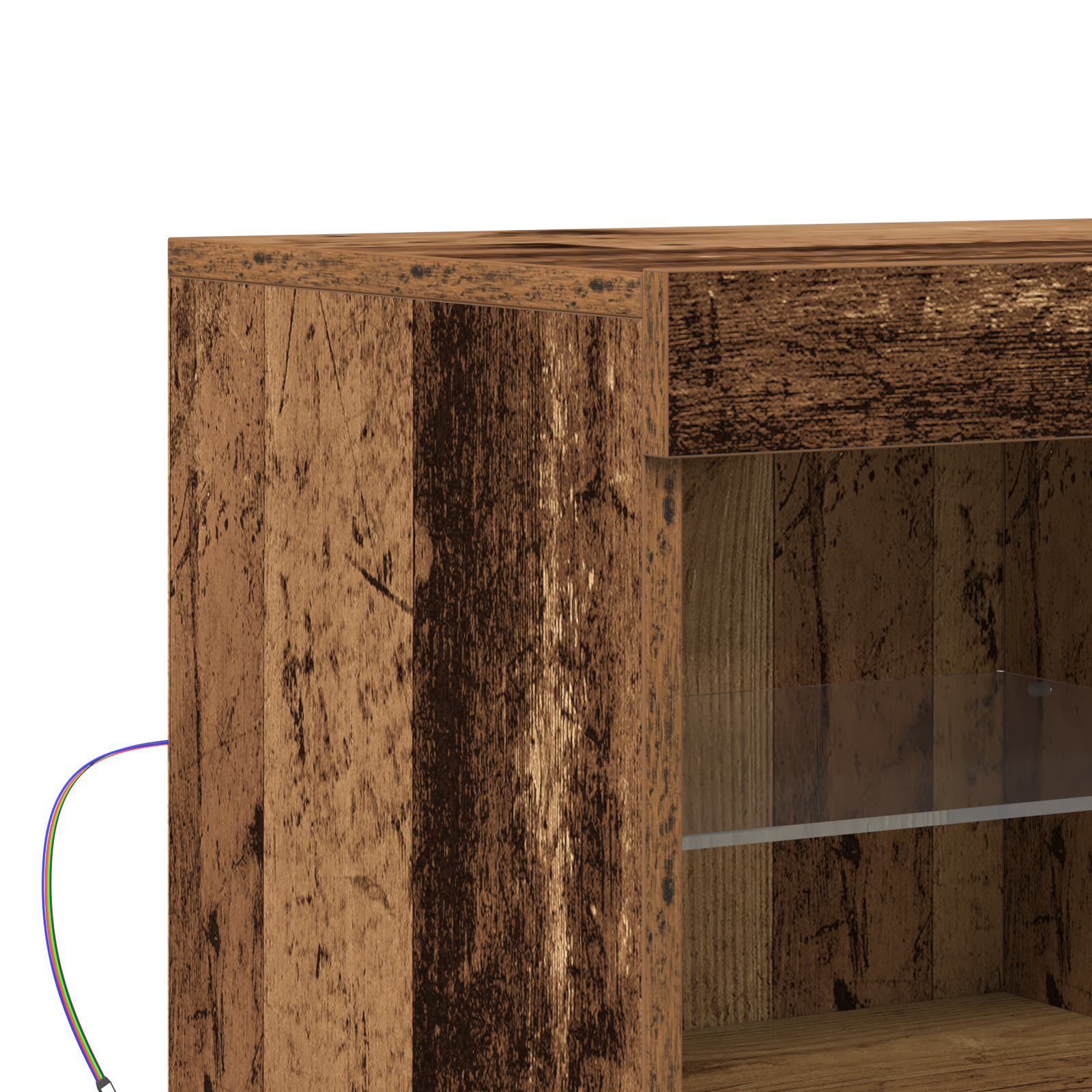 Sideboard with LED Lights Old Wood 81x37x67 cm - Image 8