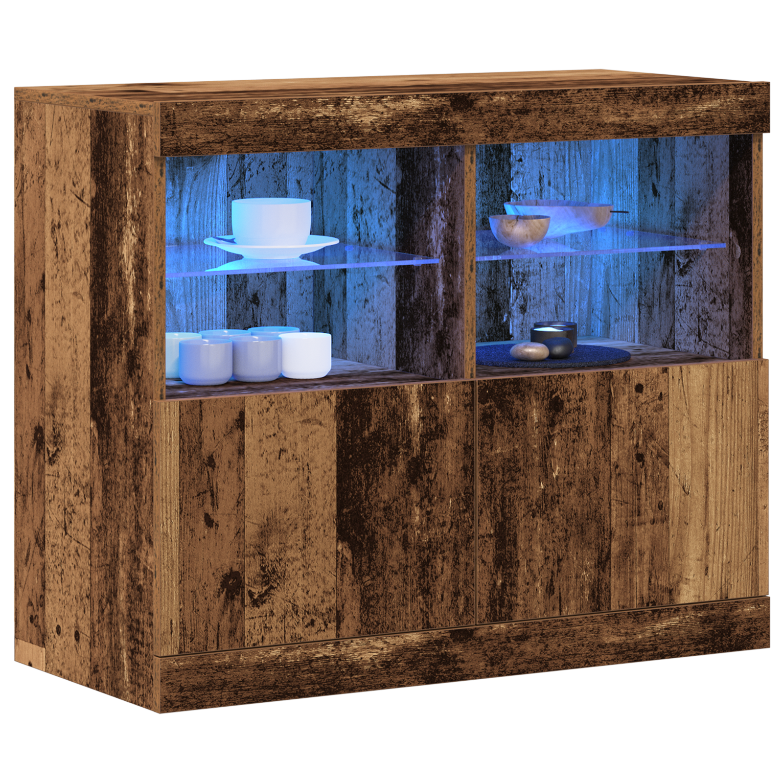 Thumbnail - vidaXL Sideboard mit LED-Leuchten Altholz 81x37x67 cm