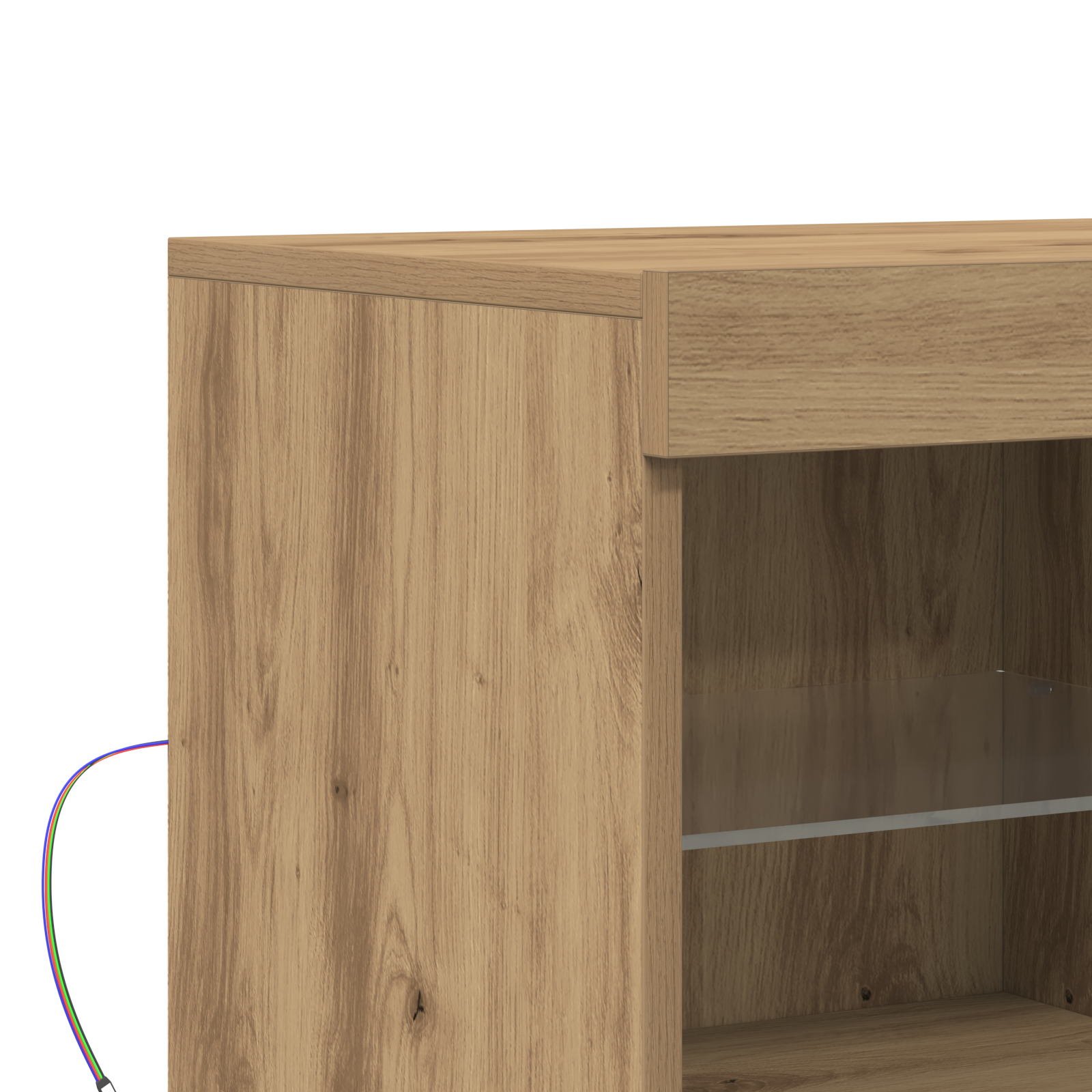 Sideboard with LED Lights Artisan Oak 81x37x67 cm - Image 8