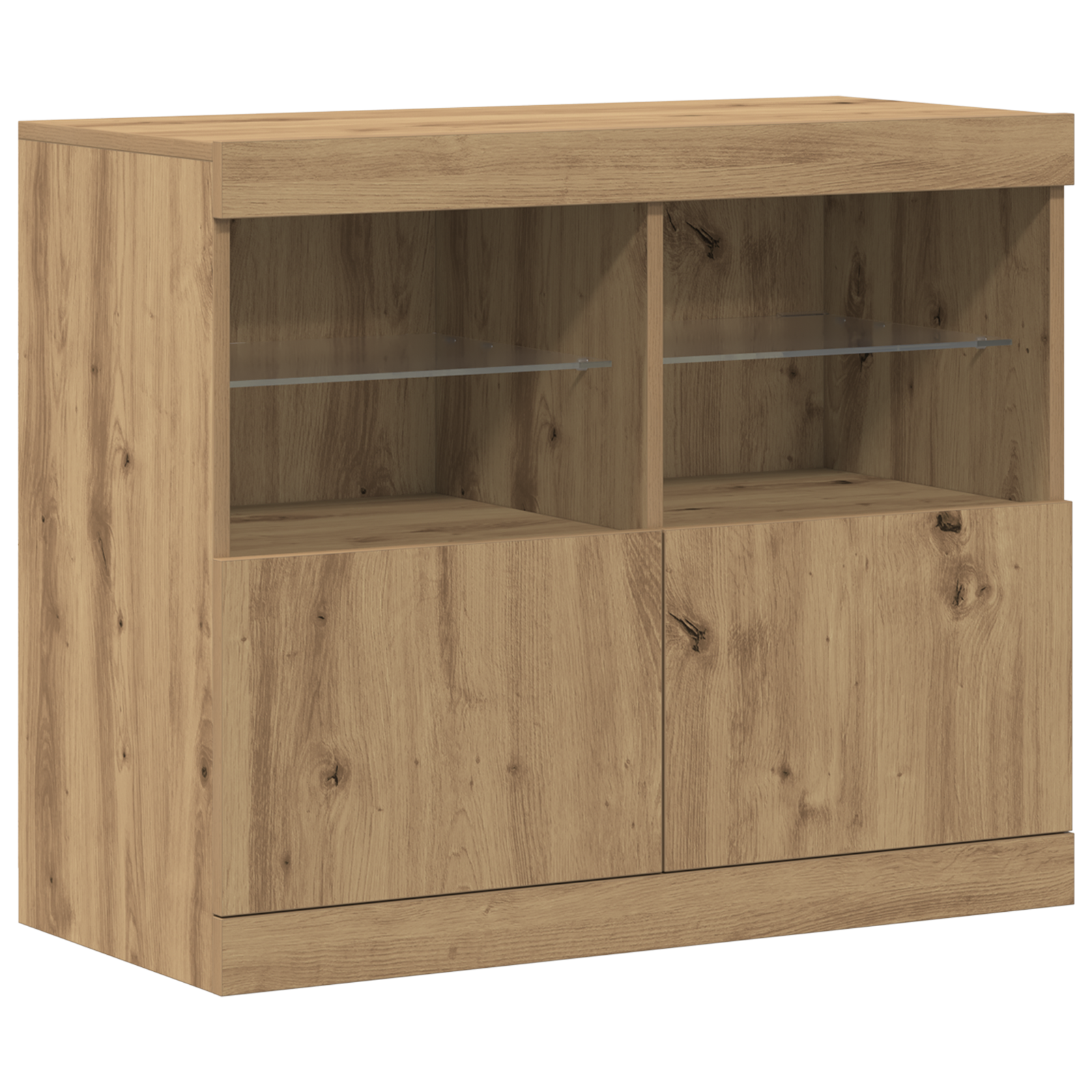 Sideboard with LED Lights Artisan Oak 81x37x67 cm - Image 2