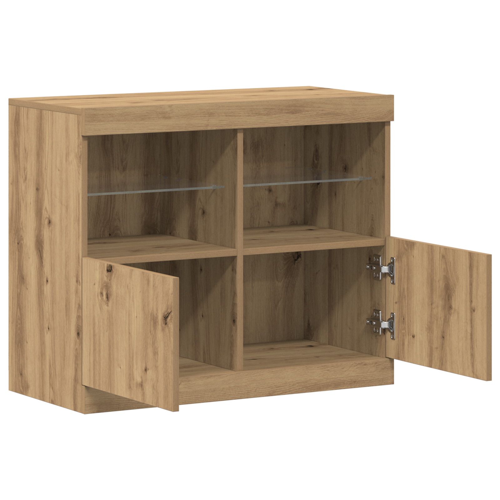 Sideboard with LED Lights Artisan Oak 81x37x67 cm - Image 4