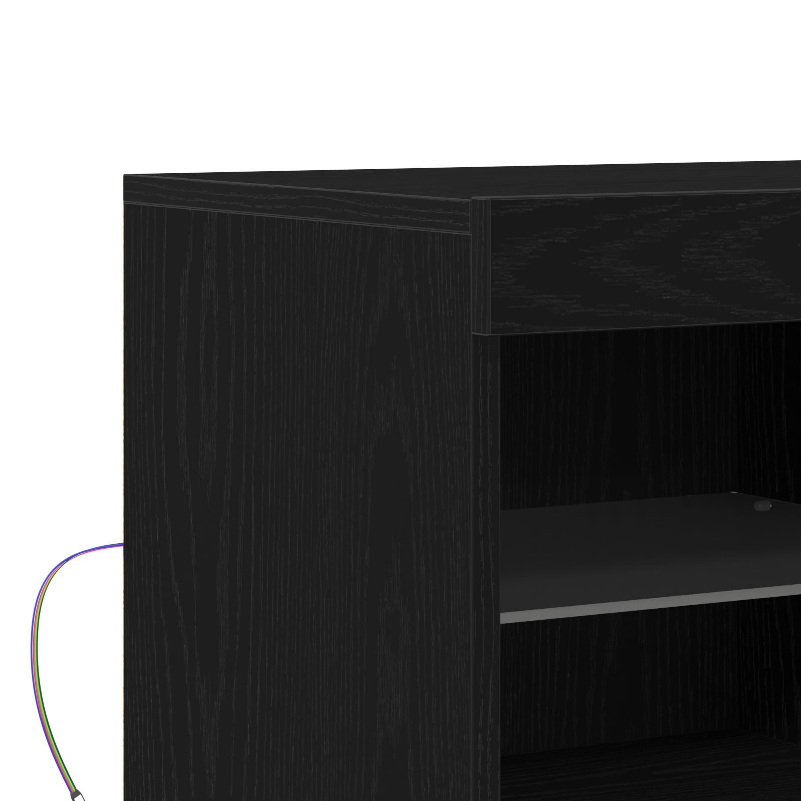 Sideboard with LED Lights Black Oak 81x37x67 cm - Image 8