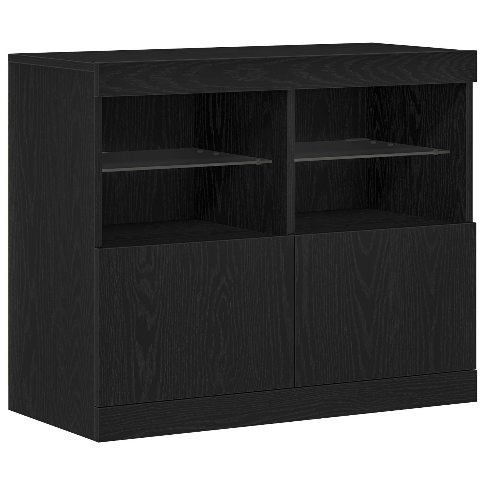 Thumbnail - vidaXL Sideboard mit LED-Leuchten Schwarz Eiche 81x37x67 cm