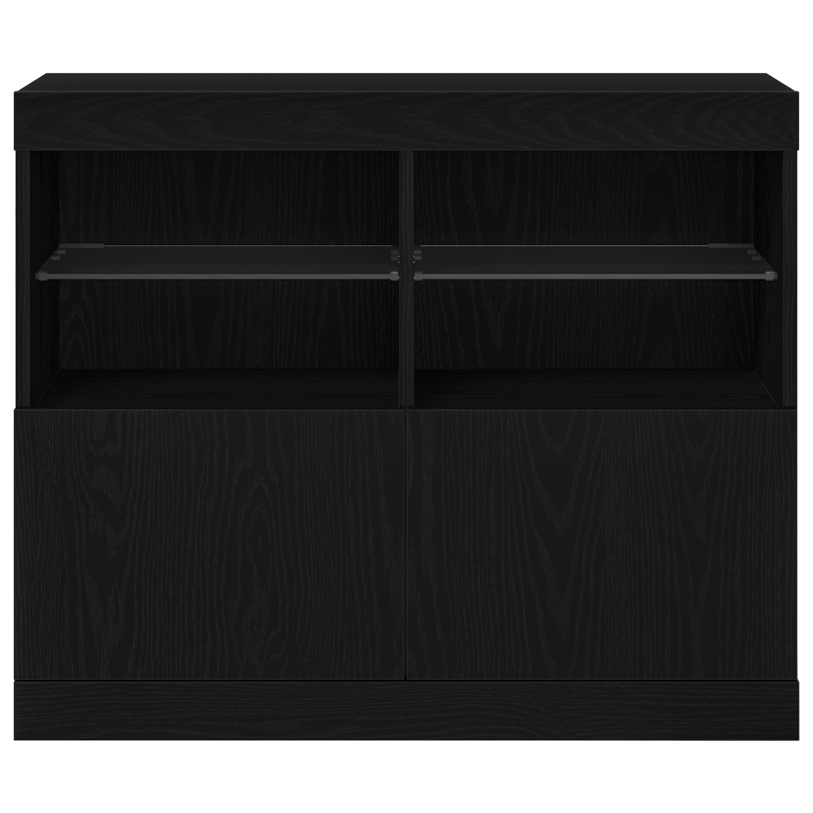 Sideboard with LED Lights Black Oak 81x37x67 cm - Image 6