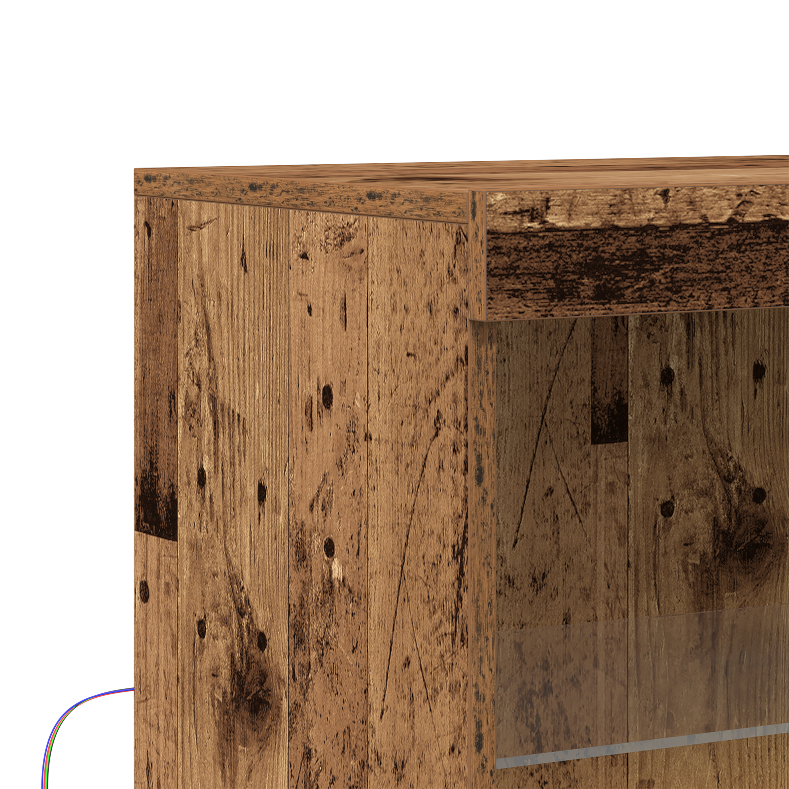 Sideboard with LED Lights Old Wood 60x37x100 cm - Image 9