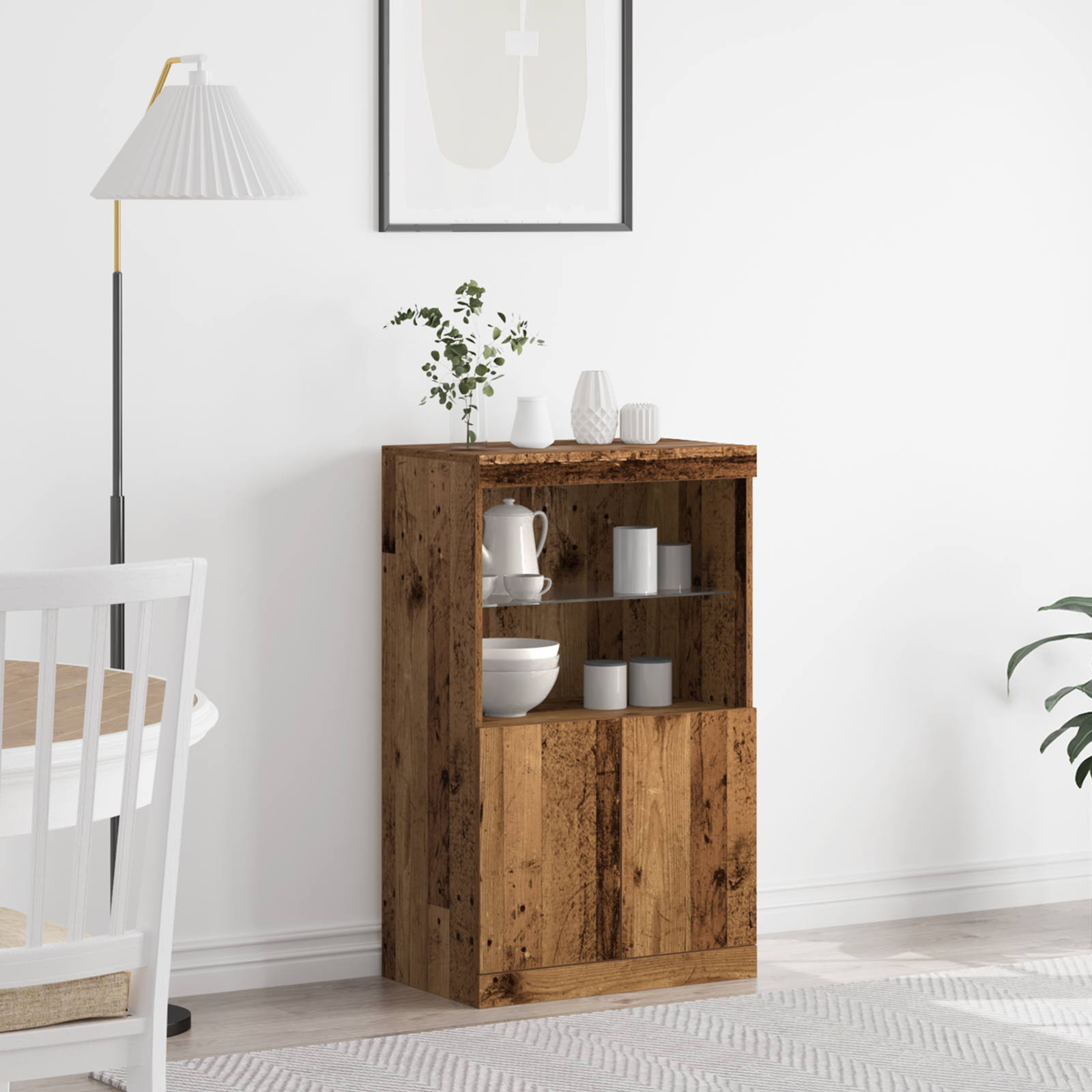 Thumbnail - vidaXL Sideboard mit LED-Leuchten Altholz 60x37x100 cm